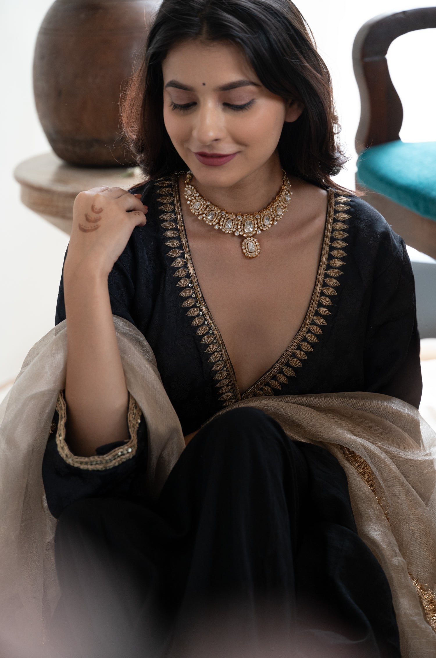 Ruhani Polki Necklace Set