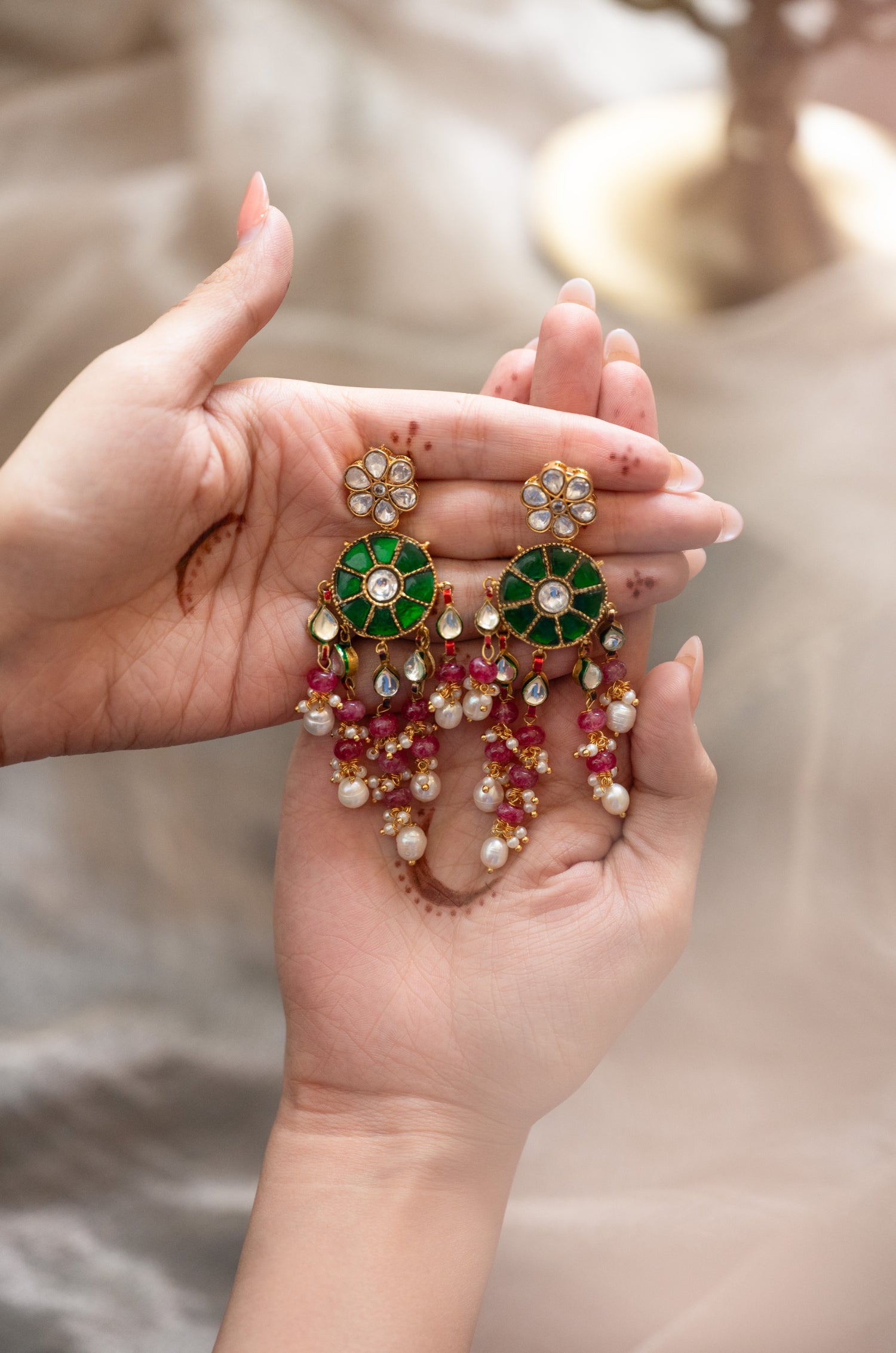 Tisha Polki & Kundan Earrings