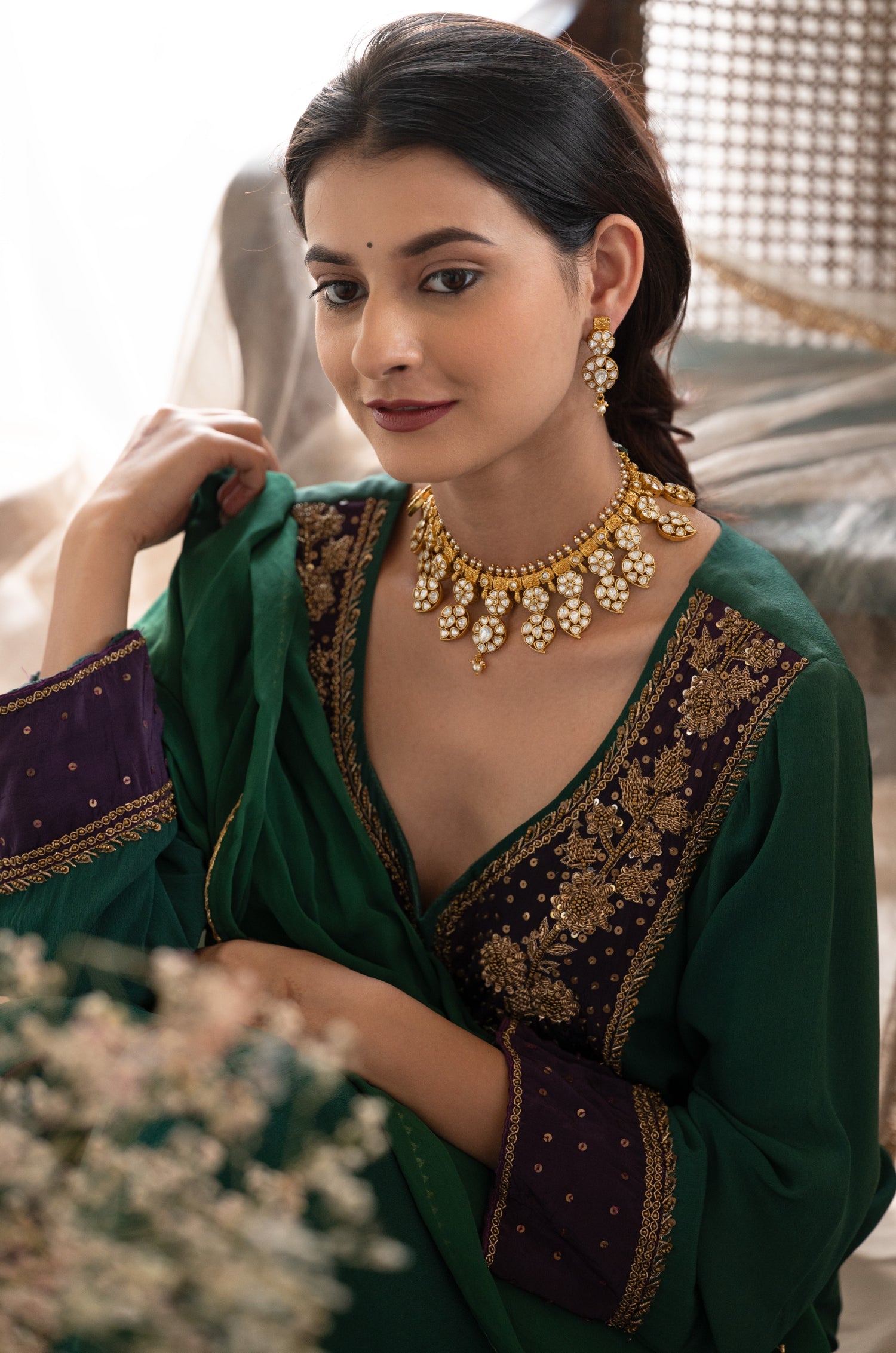 Pranalini Polki Necklace Set