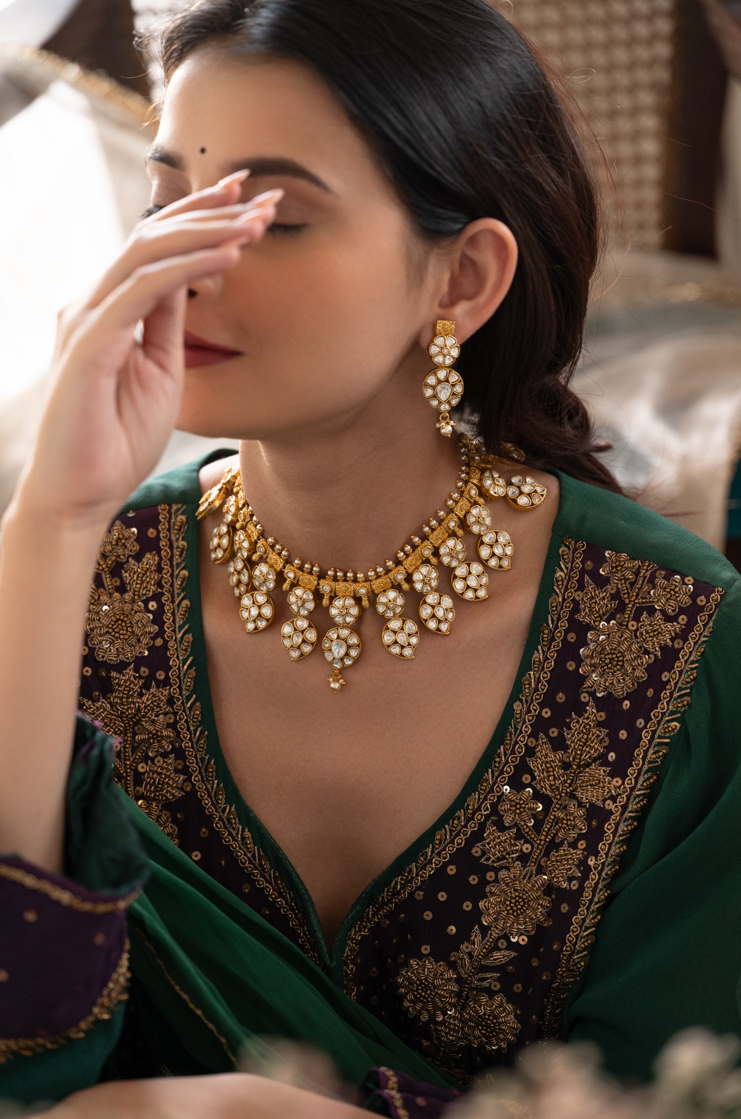 Pranalini Polki Necklace Set