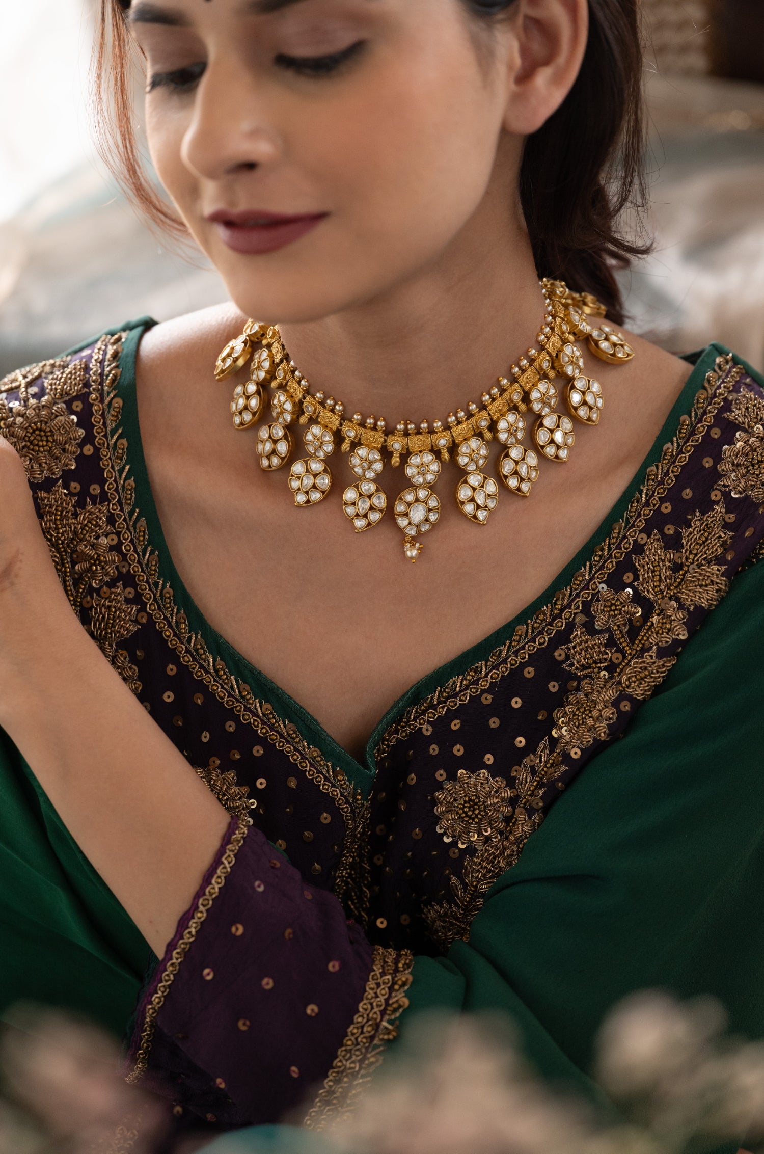 Pranalini Polki Necklace Set