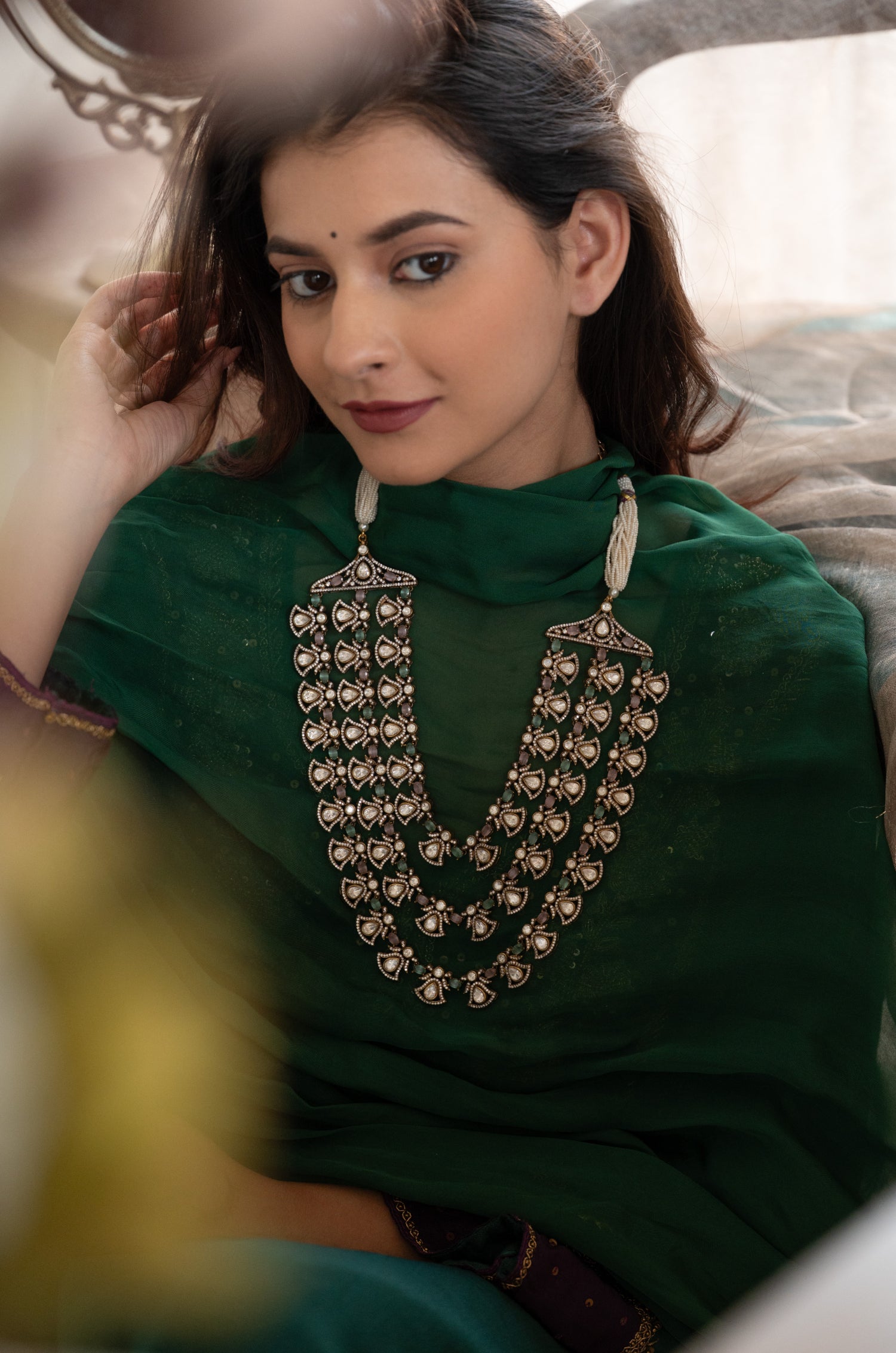 Triveni Pastel Victorian Necklace Set
