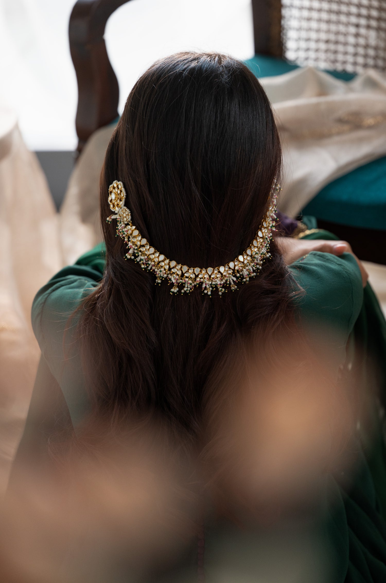 Kavya Mother Of Pearl Braid Pin