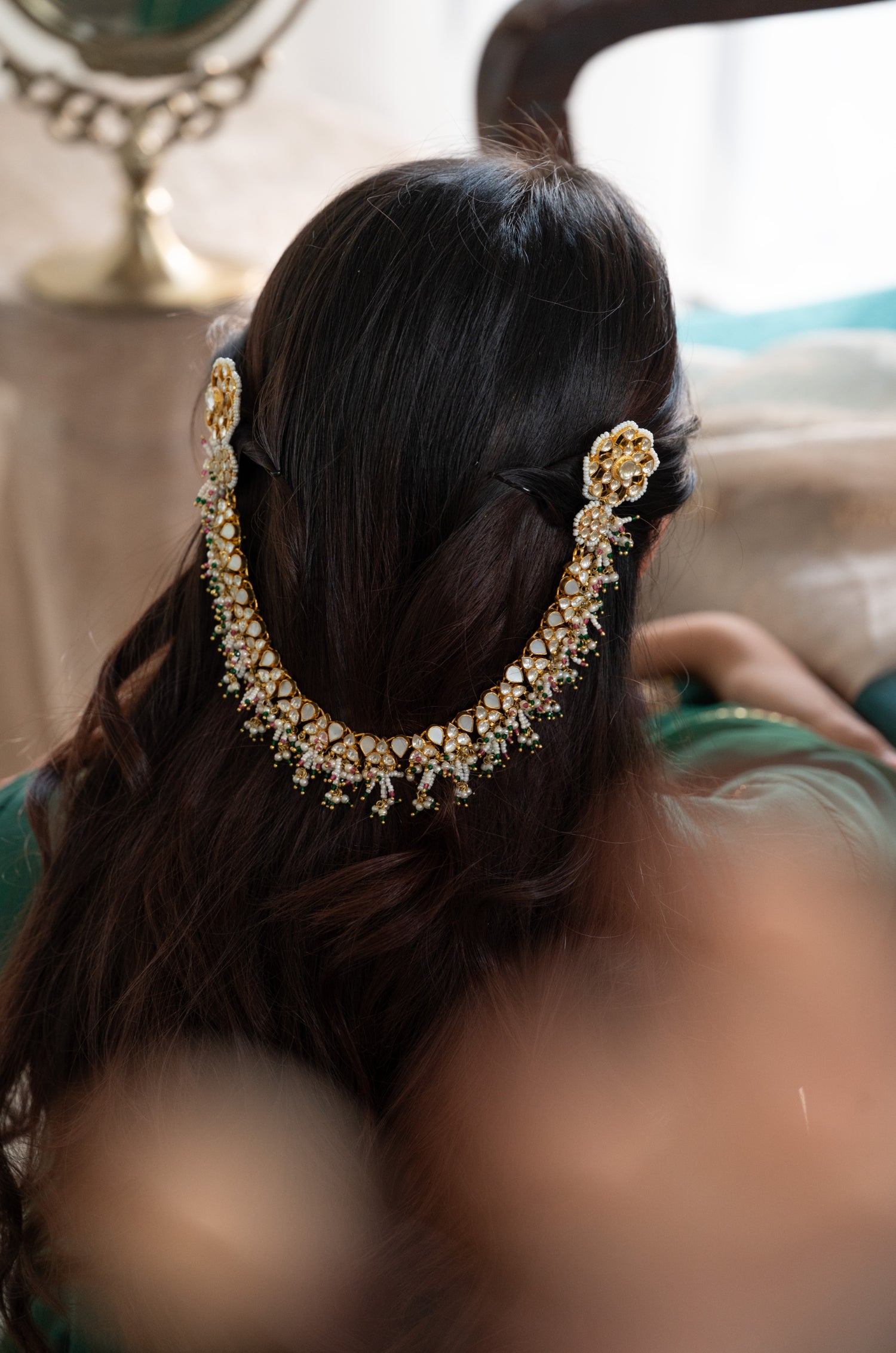 Kavya Mother Of Pearl Braid Pin