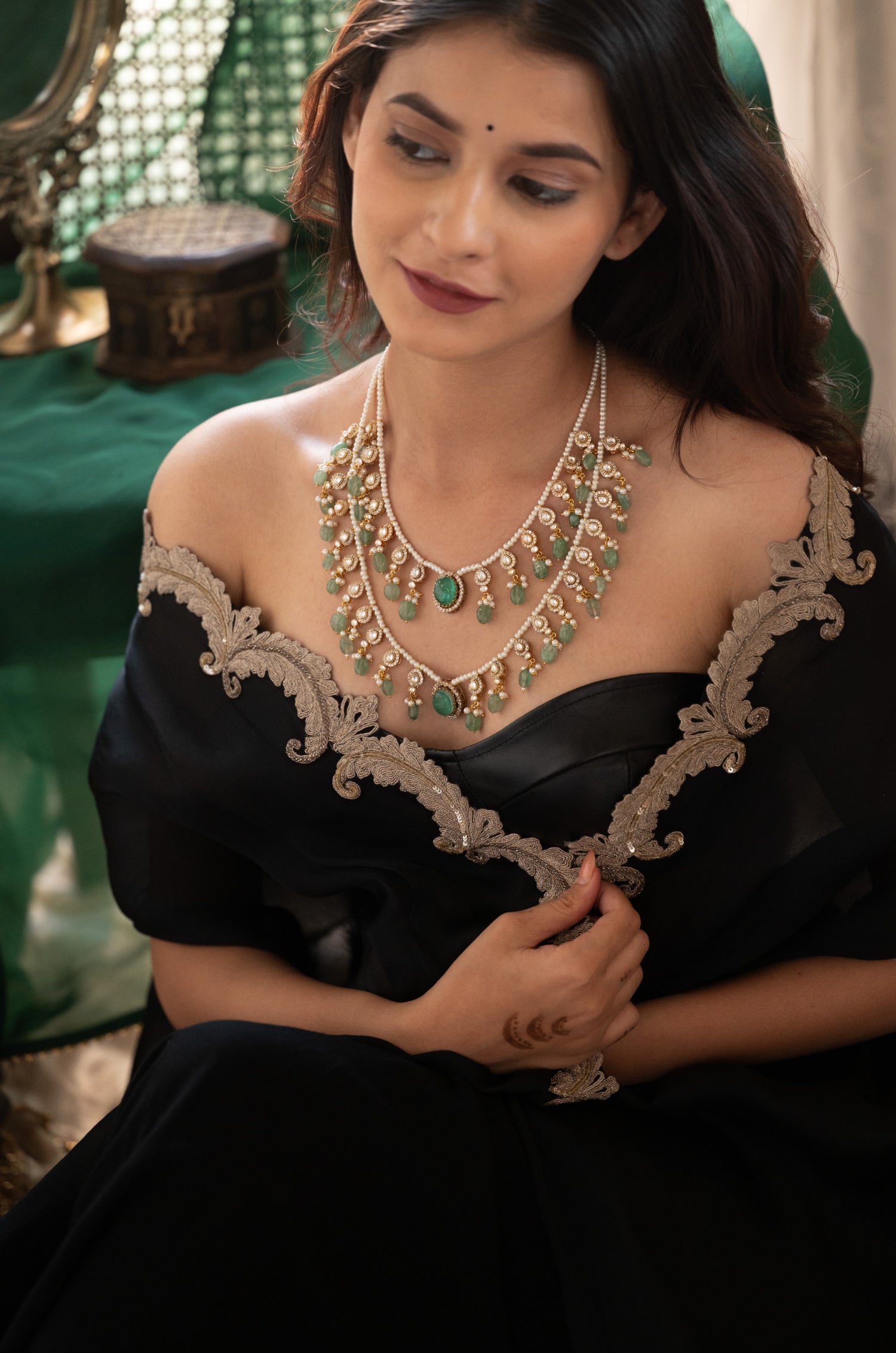 Sabya Mint Polki Necklace