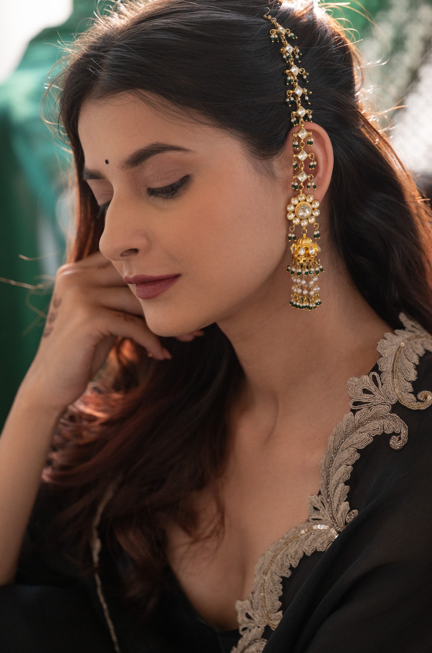 Sunidhi Kundan Jhumka Earrings