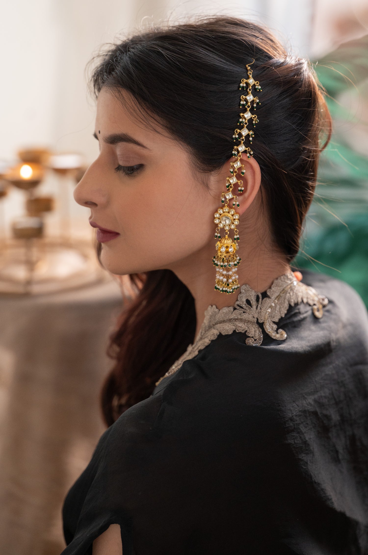 Sunidhi Kundan Jhumka Earrings