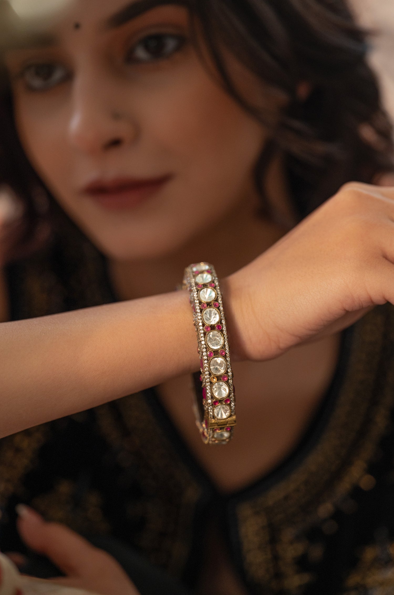 Orry Red Polki Bangle