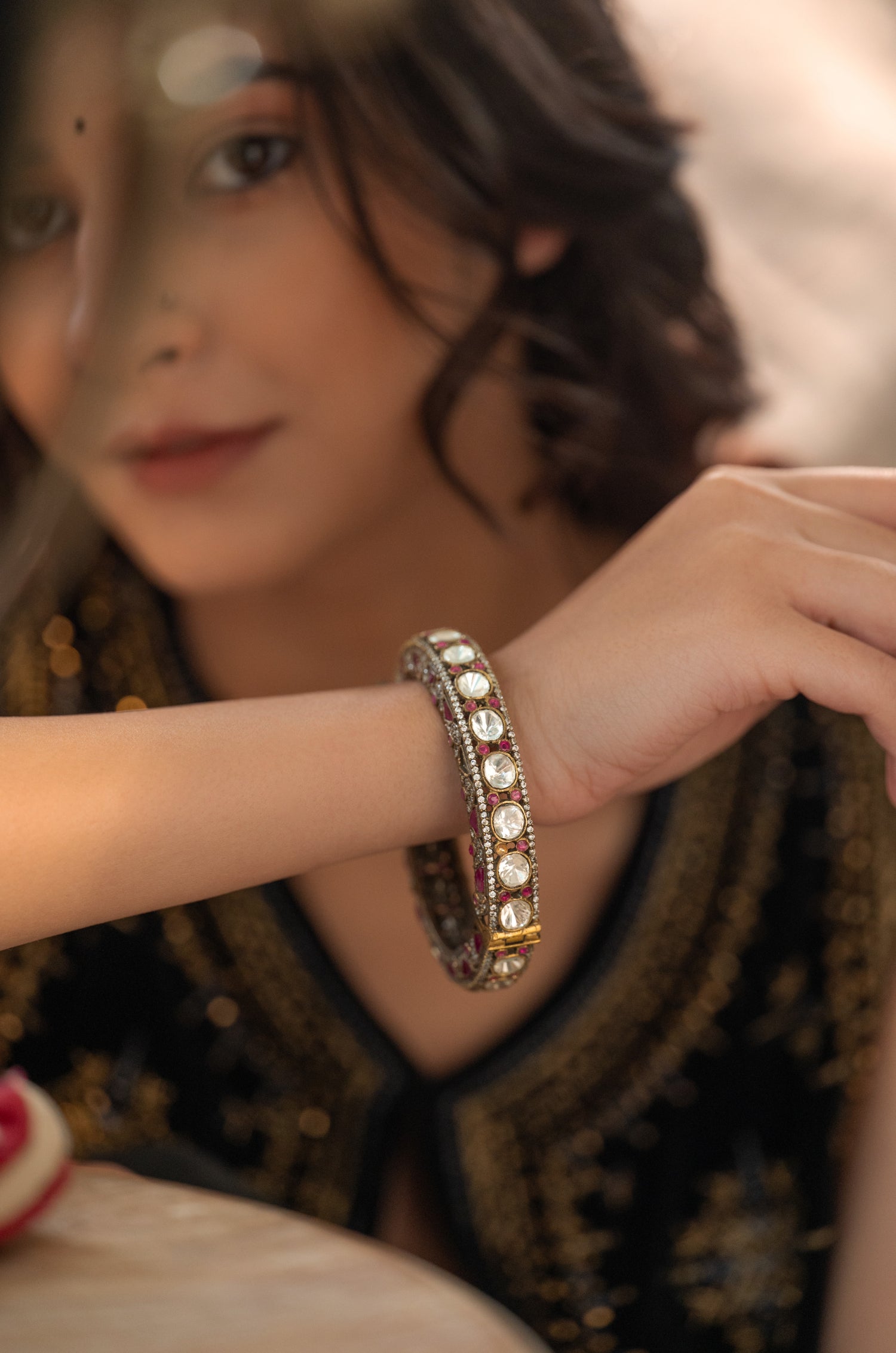 Orry Red Polki Bangle