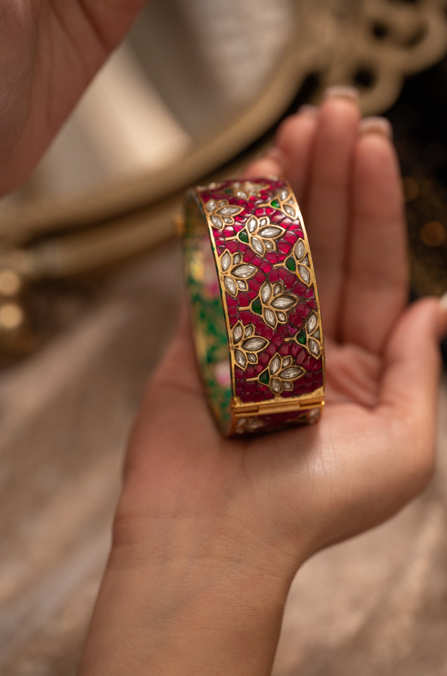 Umme Pink Polki Bangle