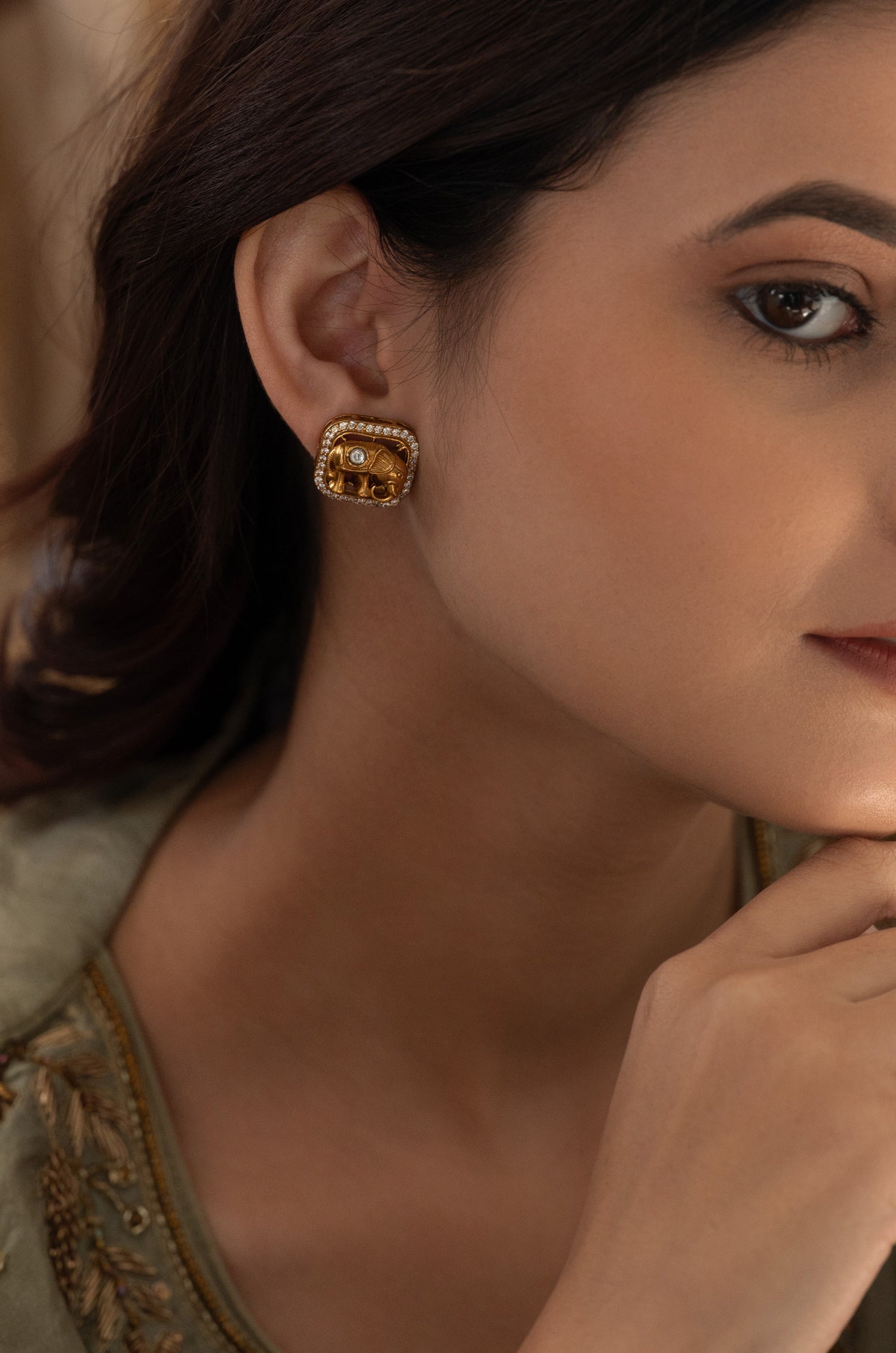 Tasha Victorian Polki Studs