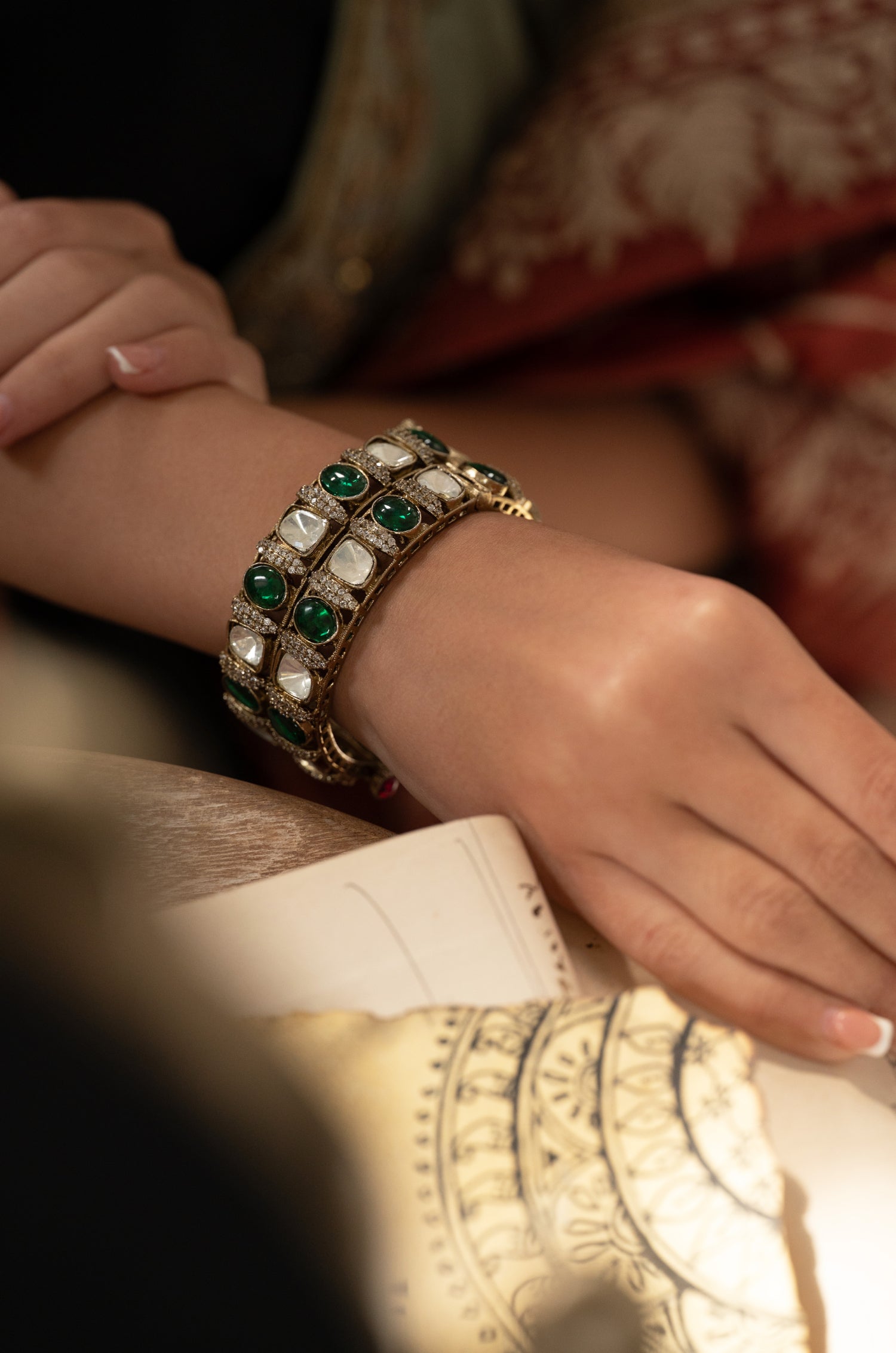 Parvati Green Polki Bangle