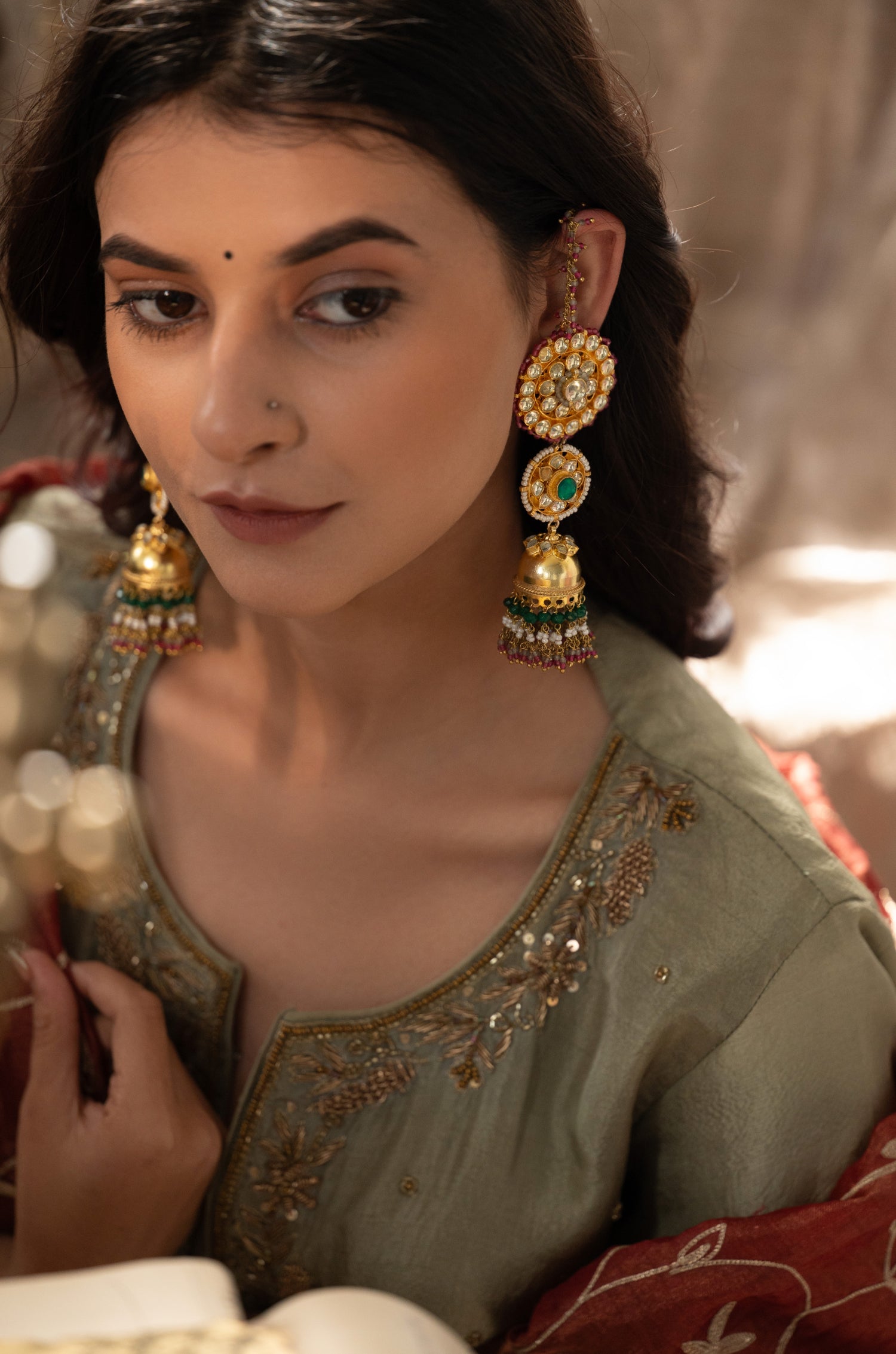 Bhanu Kundan Jhumka Earrings