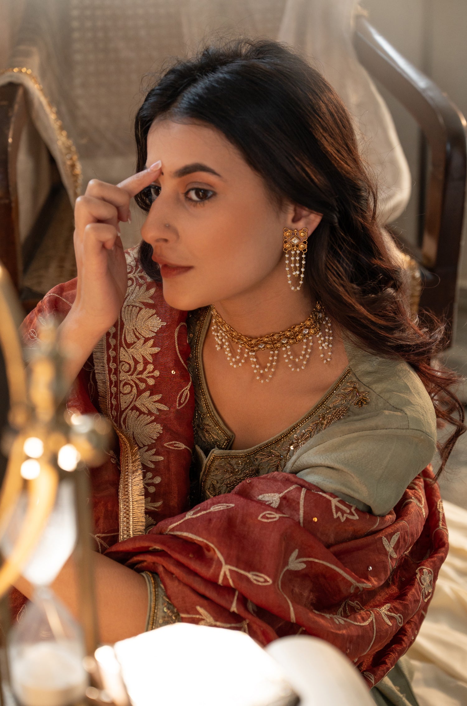 Radhika Temple Work Necklace Set