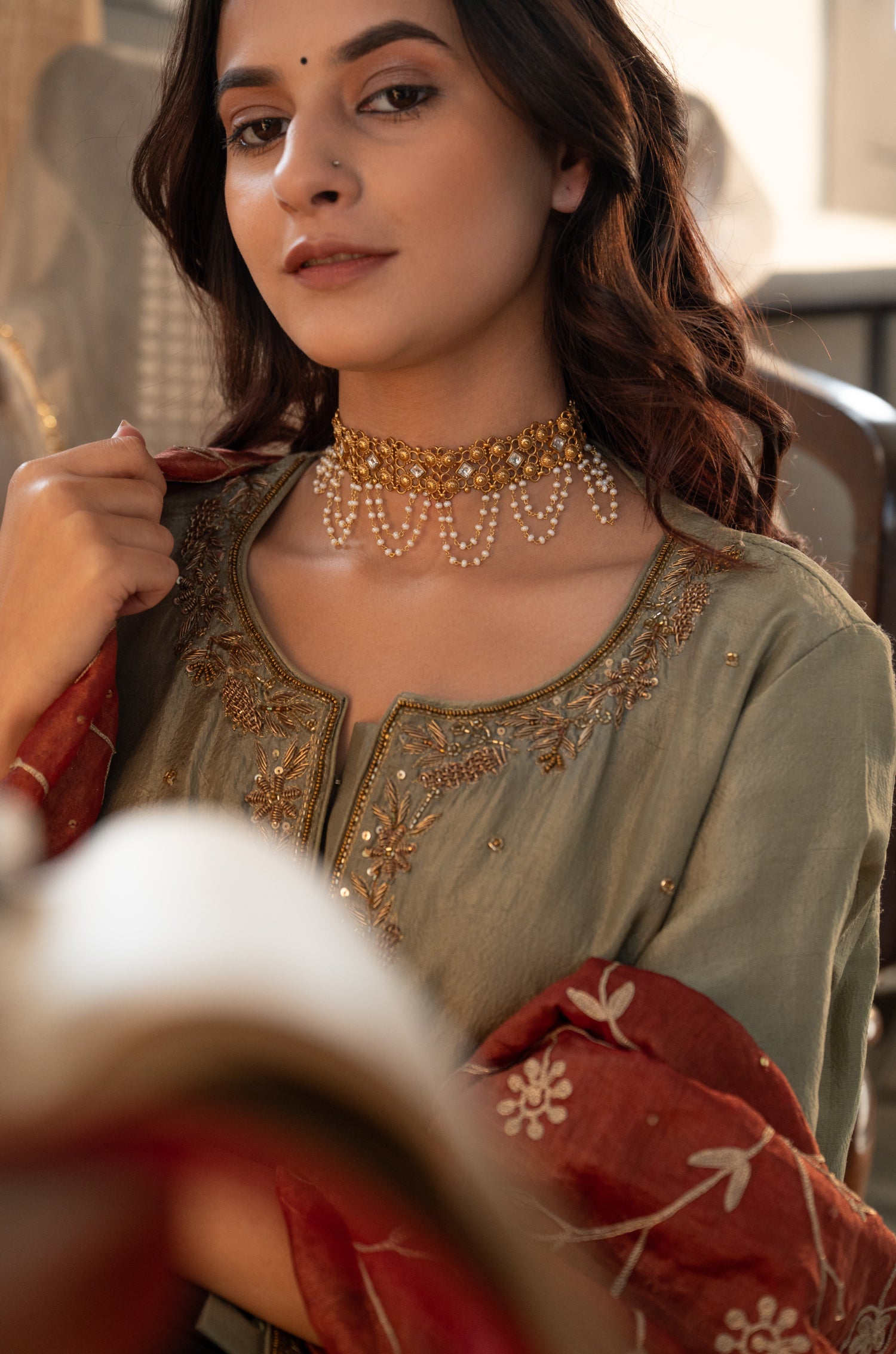 Radhika Temple Work Necklace Set