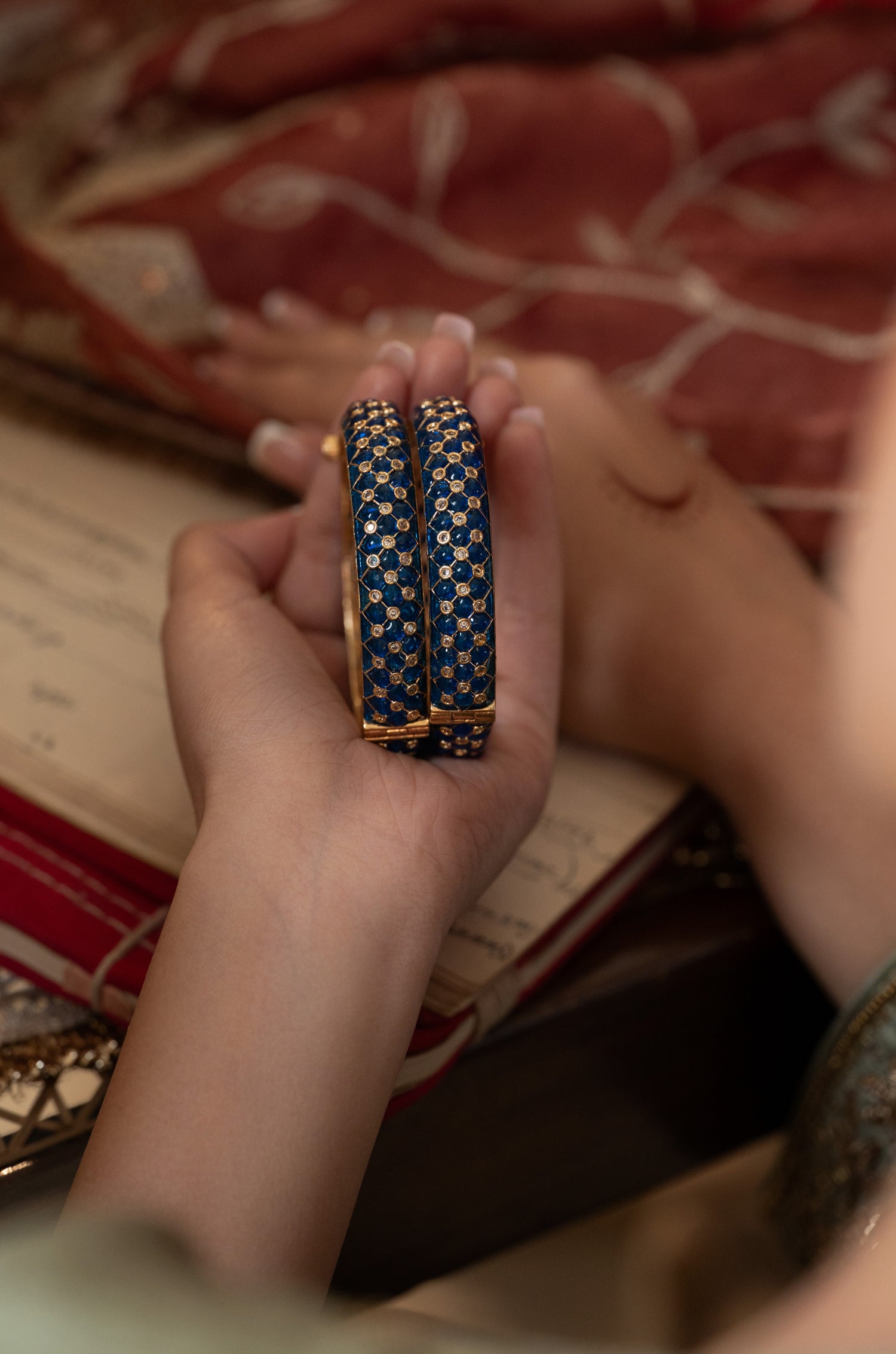Avani Blue Bangles - Set Of 2