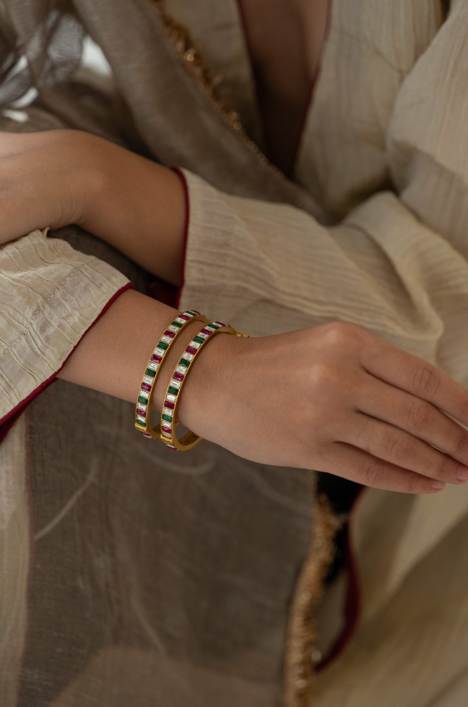 Navya Kundan Bangles - Set of 2