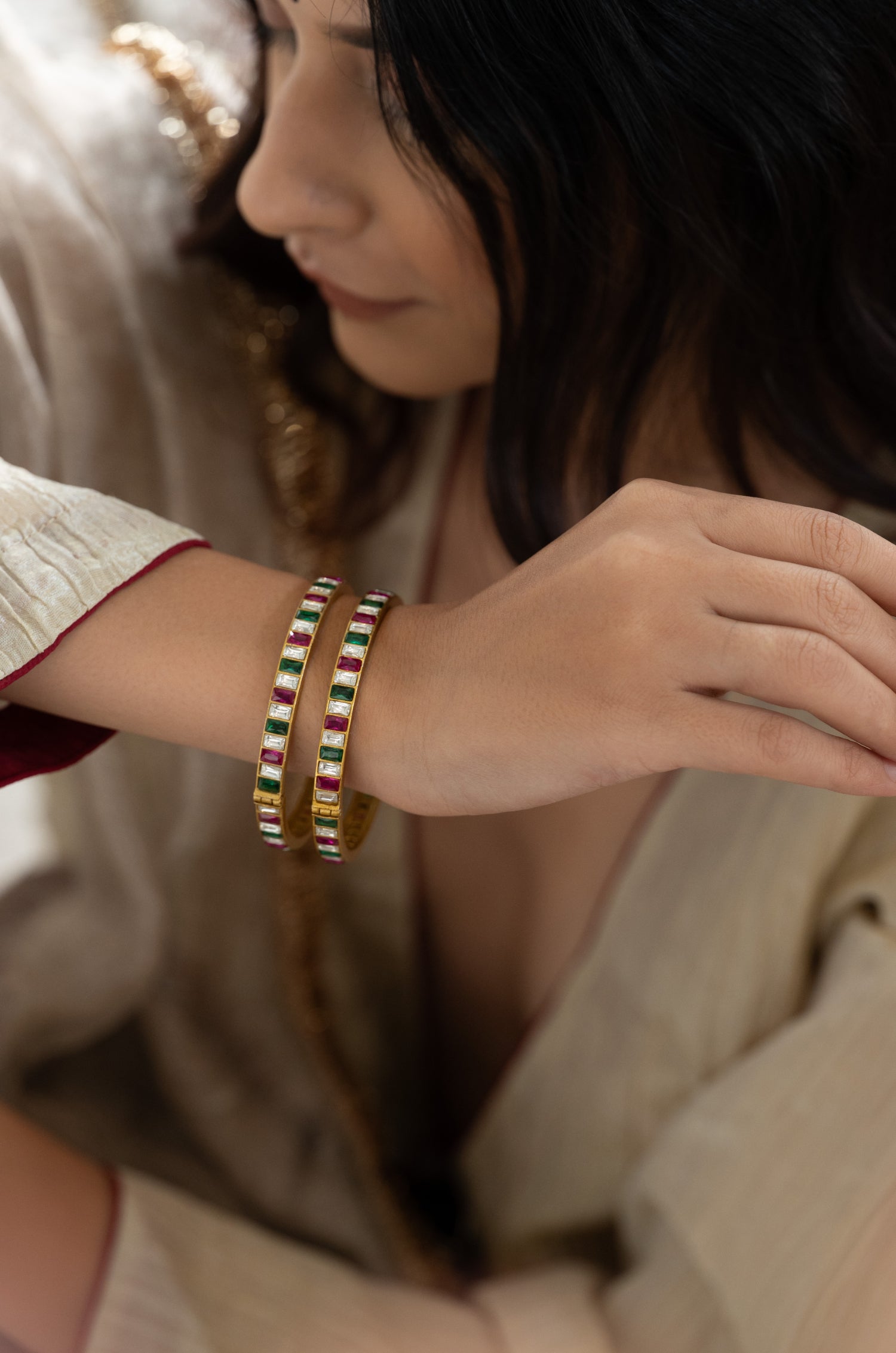 Navya Kundan Bangles - Set of 2