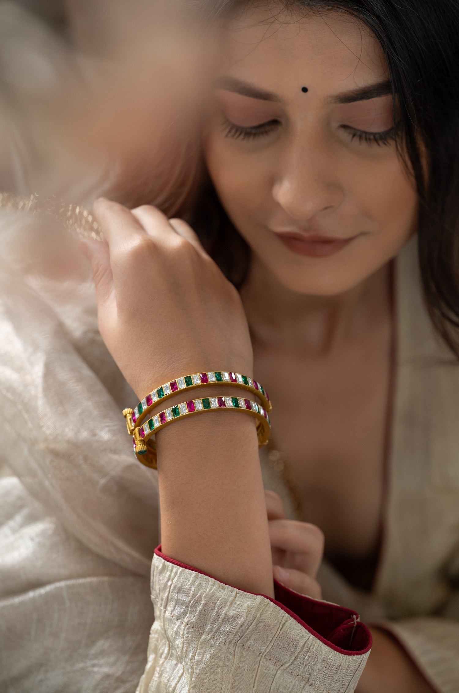 Navya Kundan Bangles - Set of 2