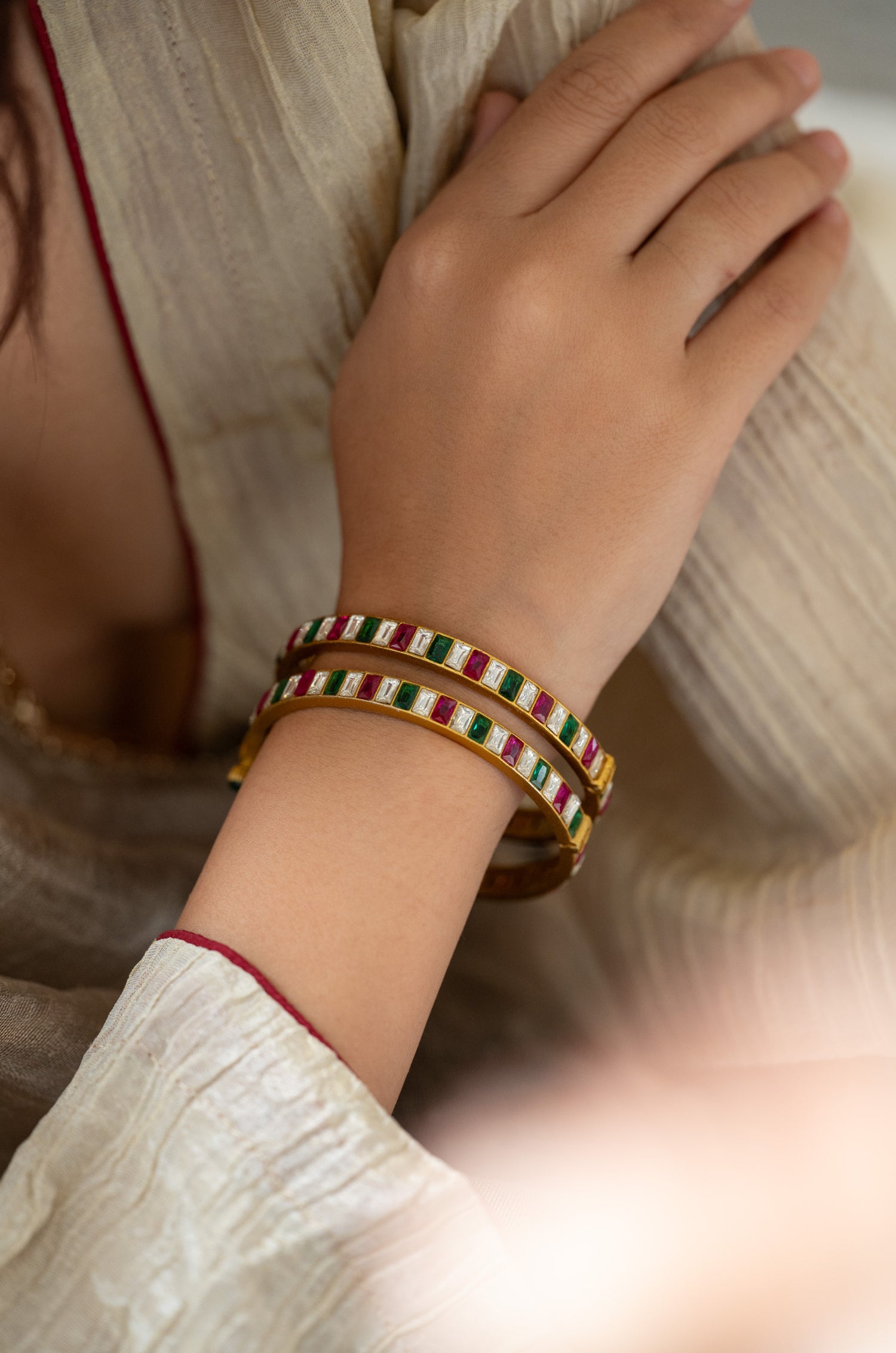 Navya Kundan Bangles - Set of 2