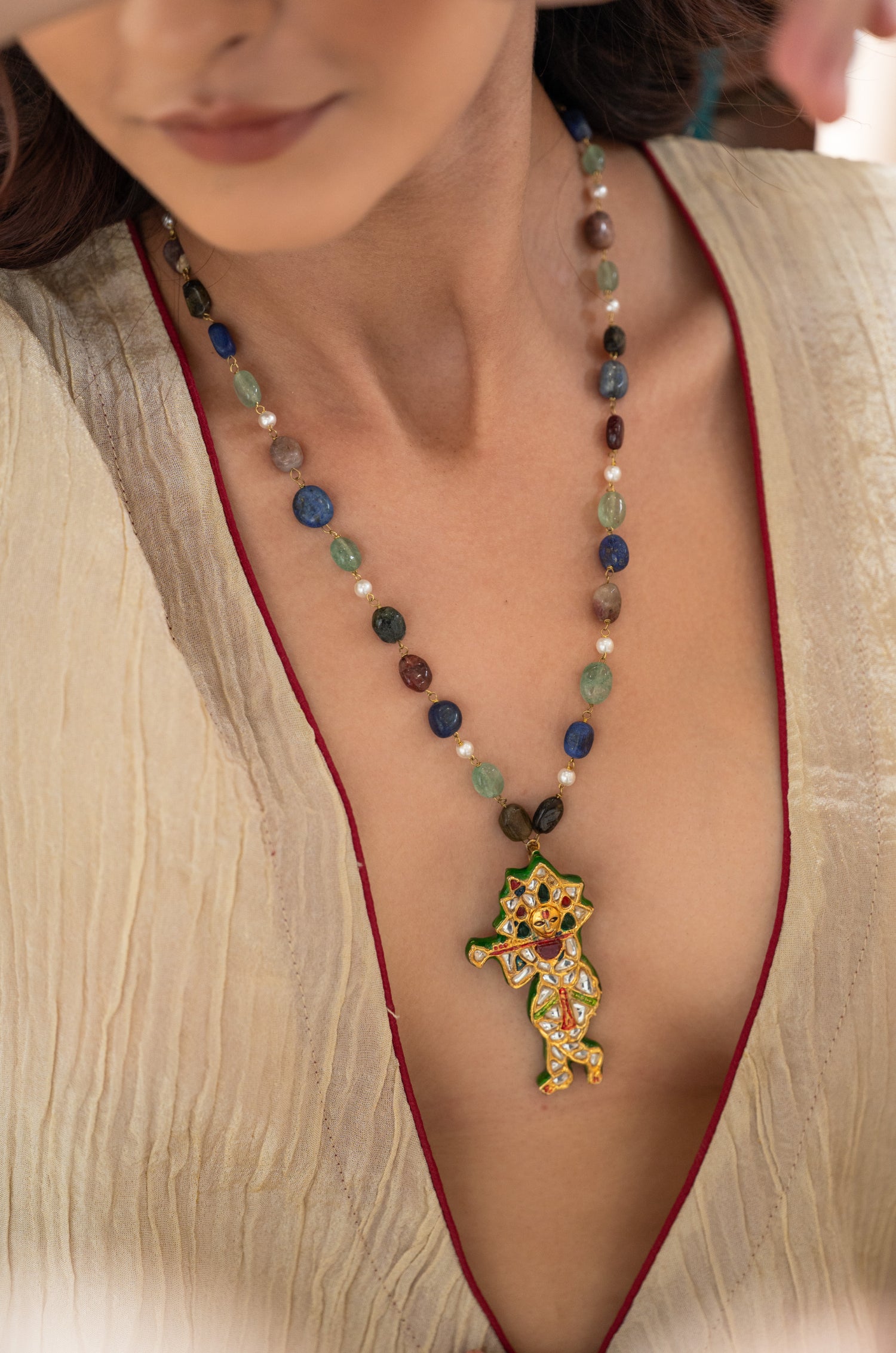 Kanha Multicolored Kundan Necklace