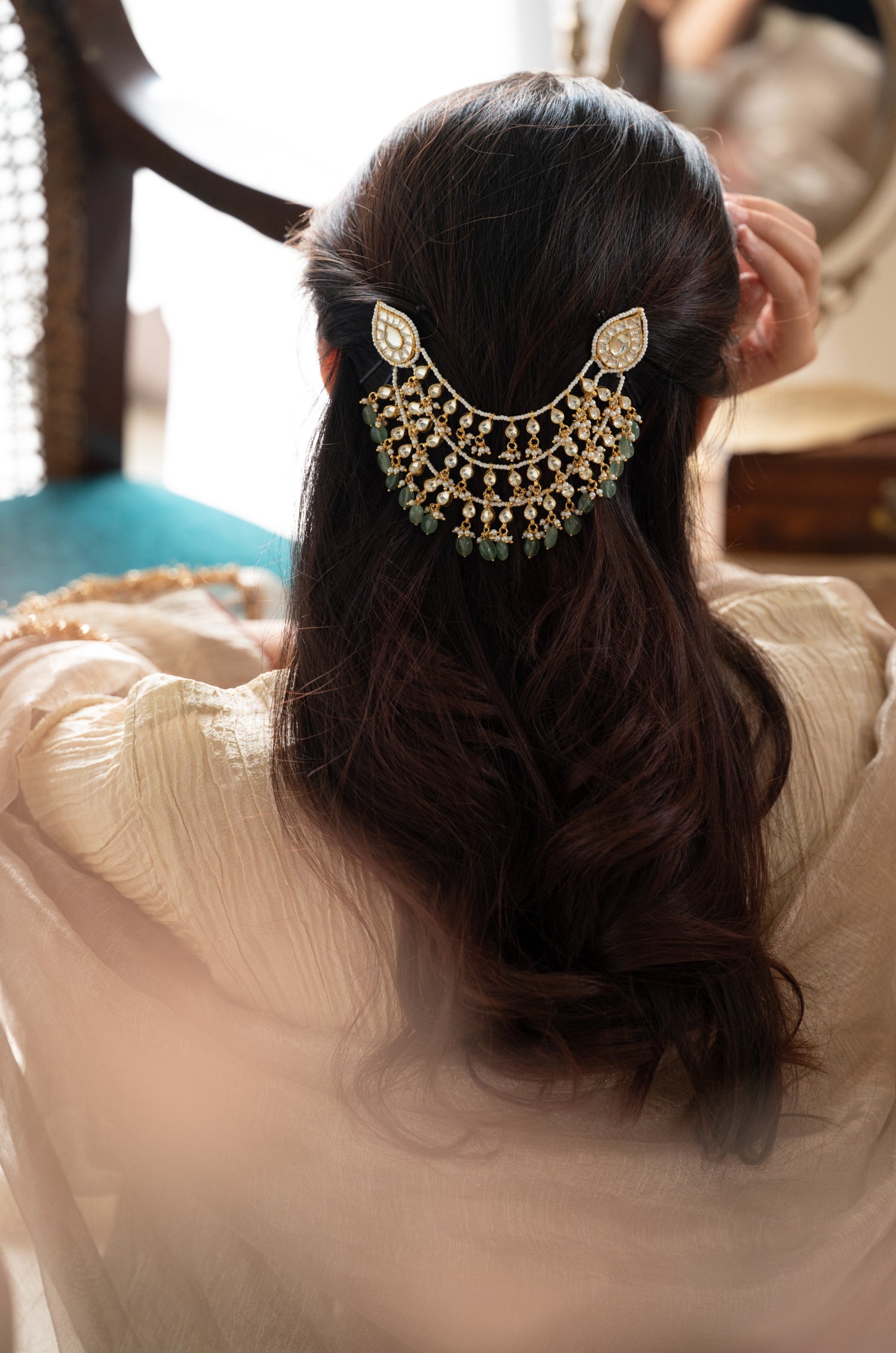 Zohra Kundan Braid Pin