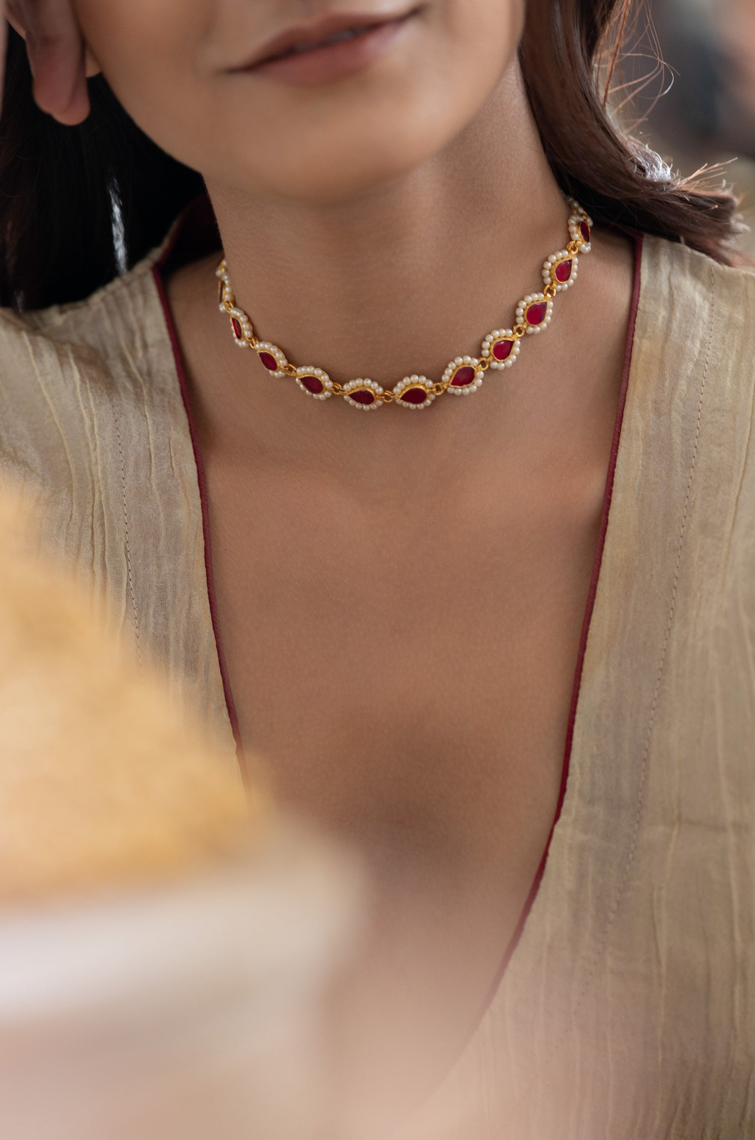 Mansi Pink Kundan Necklace