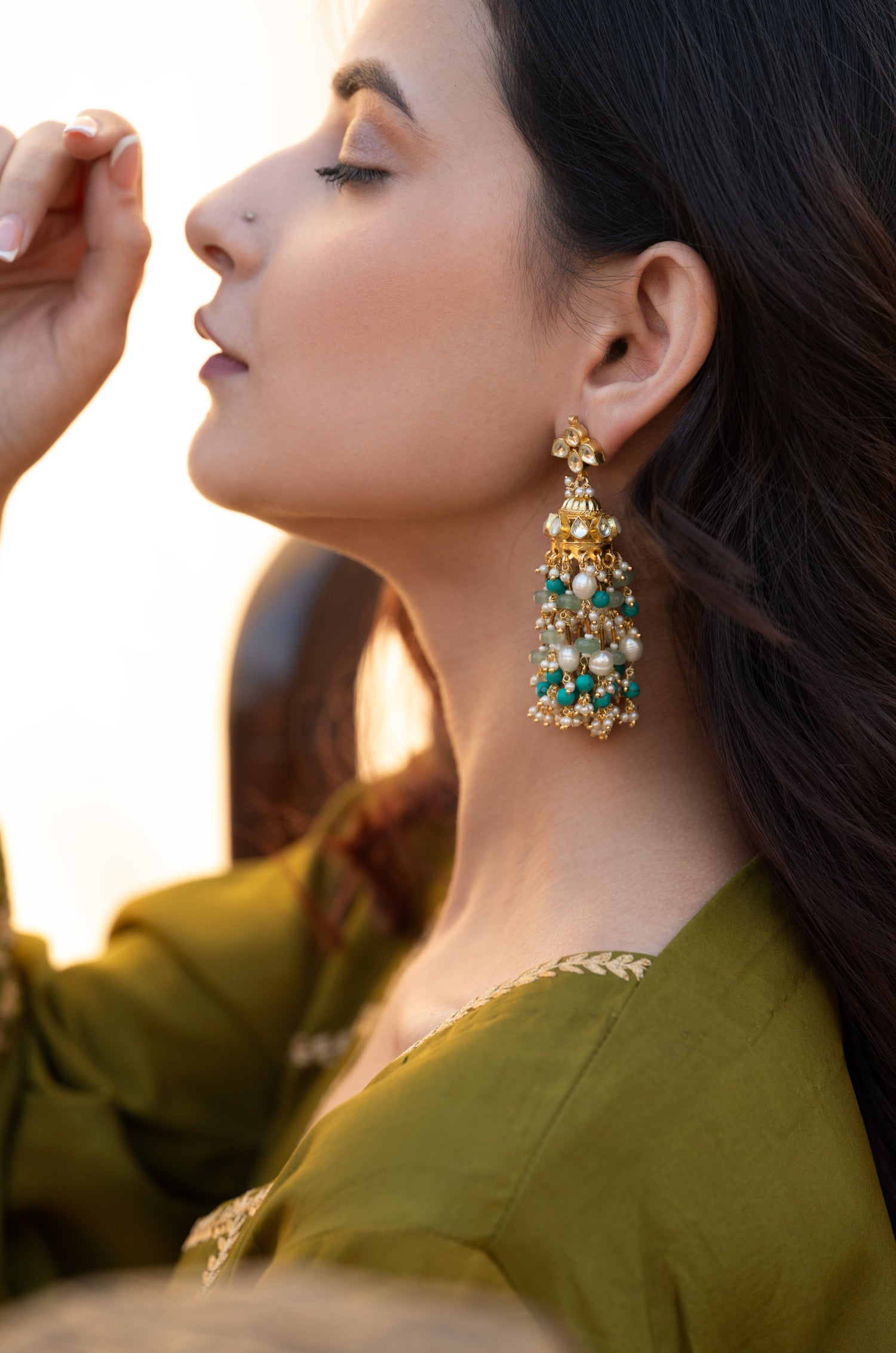 Urvashi Kundan Jhumka Earrings
