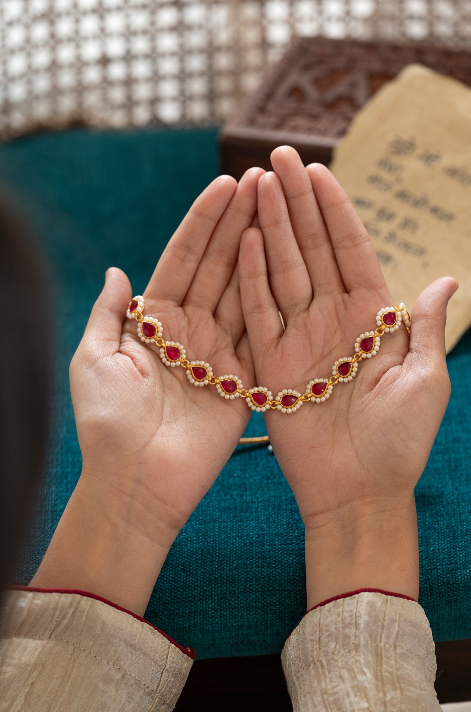 Mansi Pink Kundan Necklace