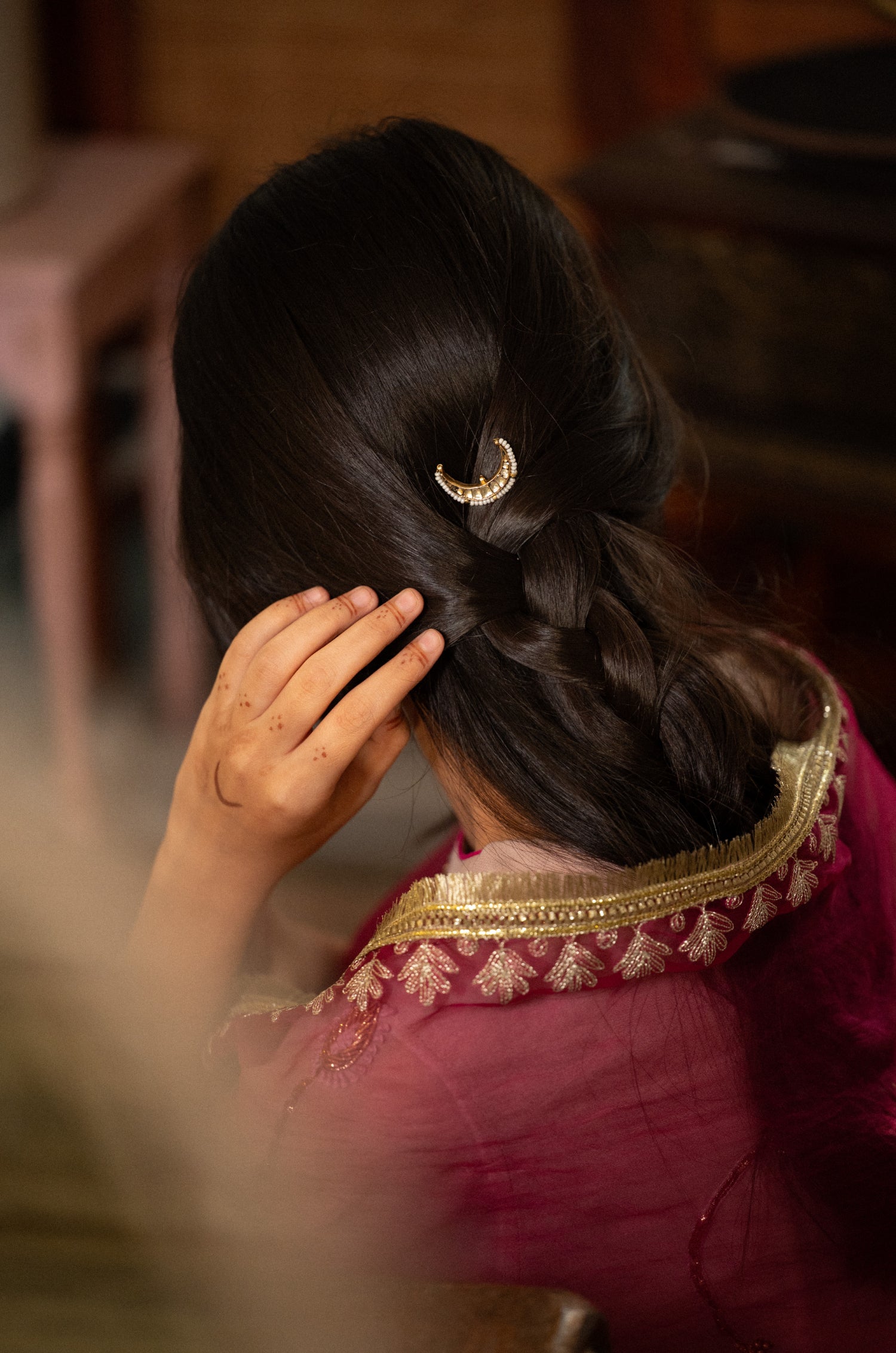 Aabha Kundan Braid Pin