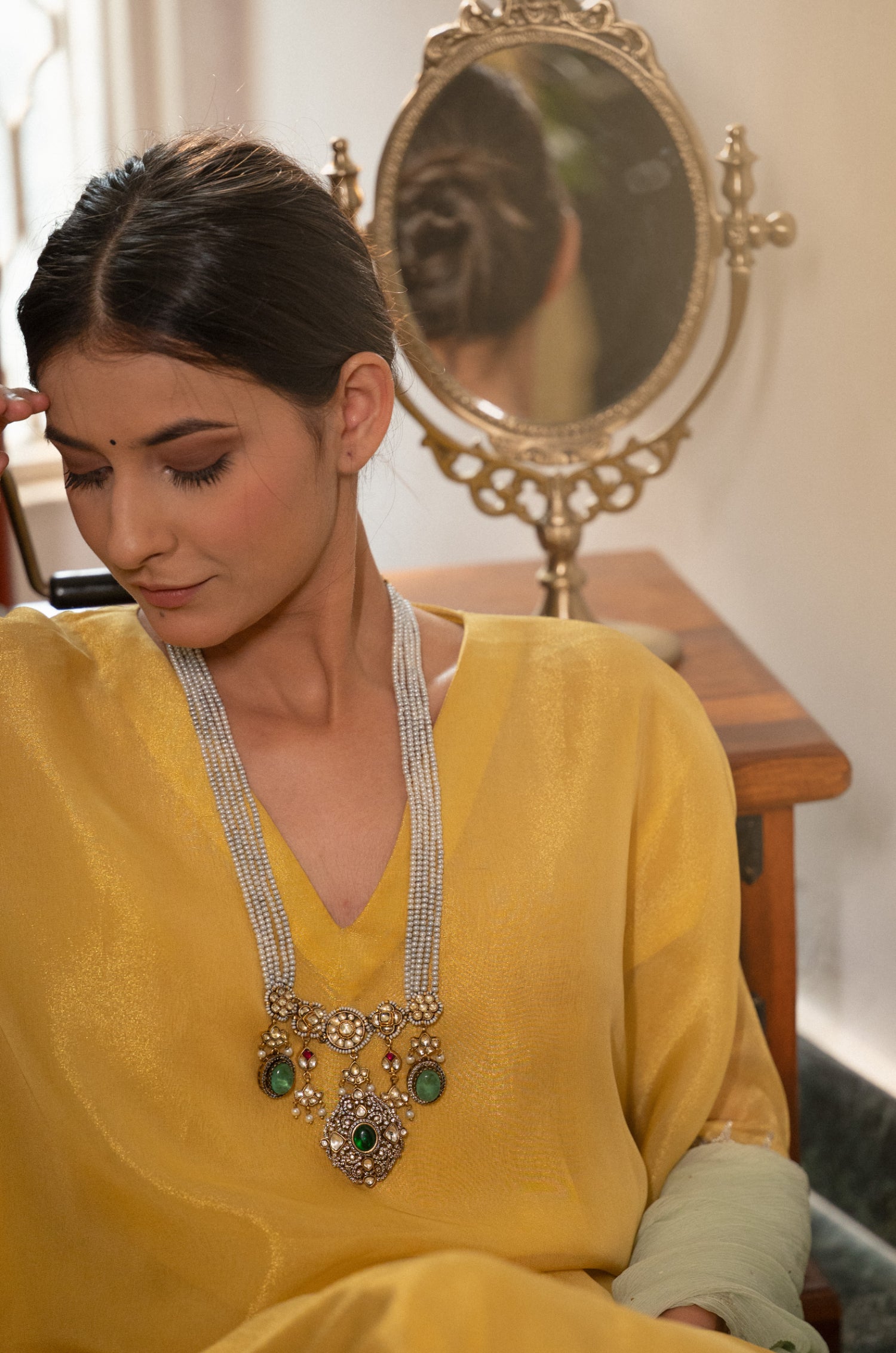 Damak Kundan And Polki Necklace
