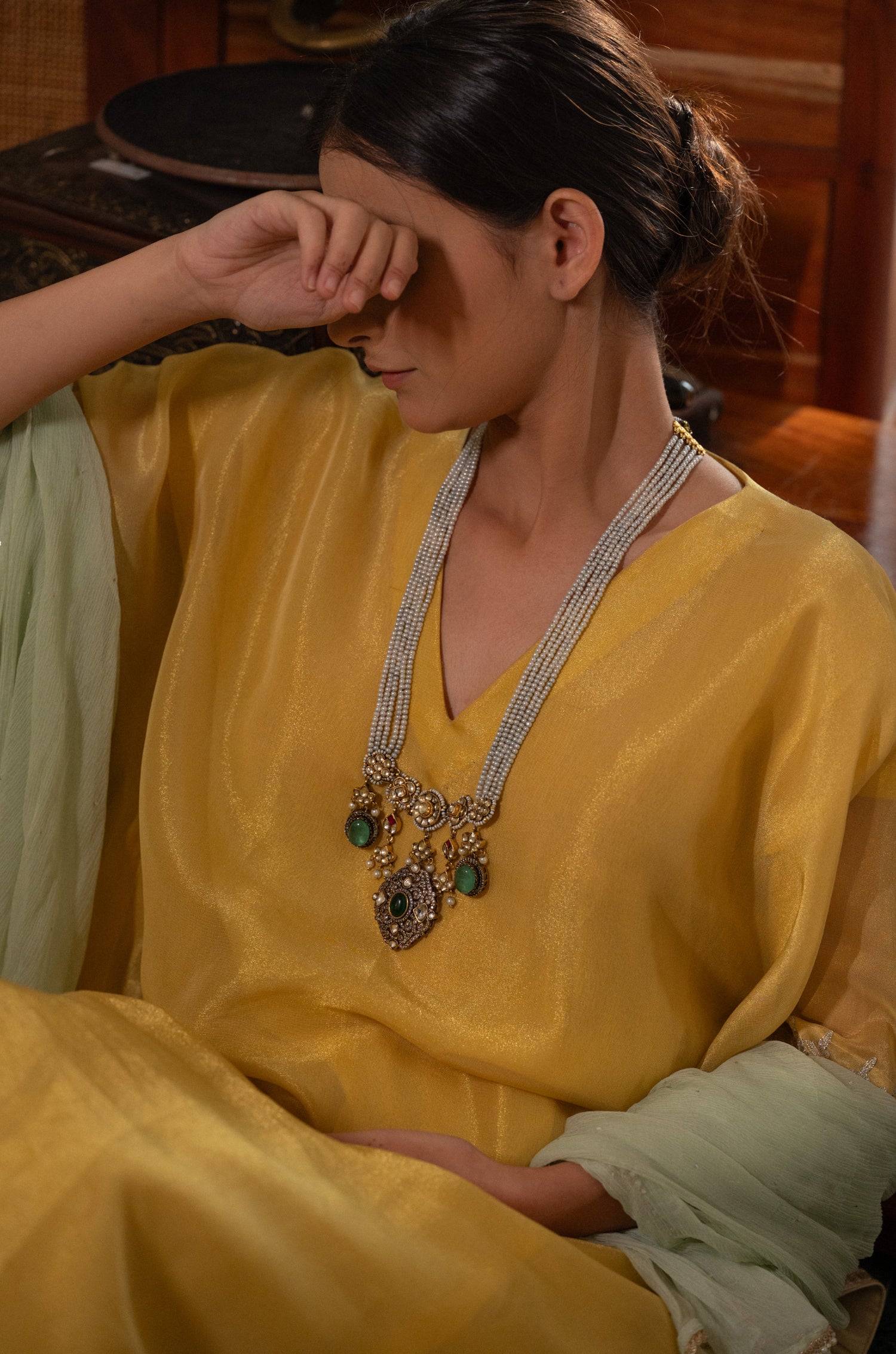 Damak Kundan And Polki Necklace