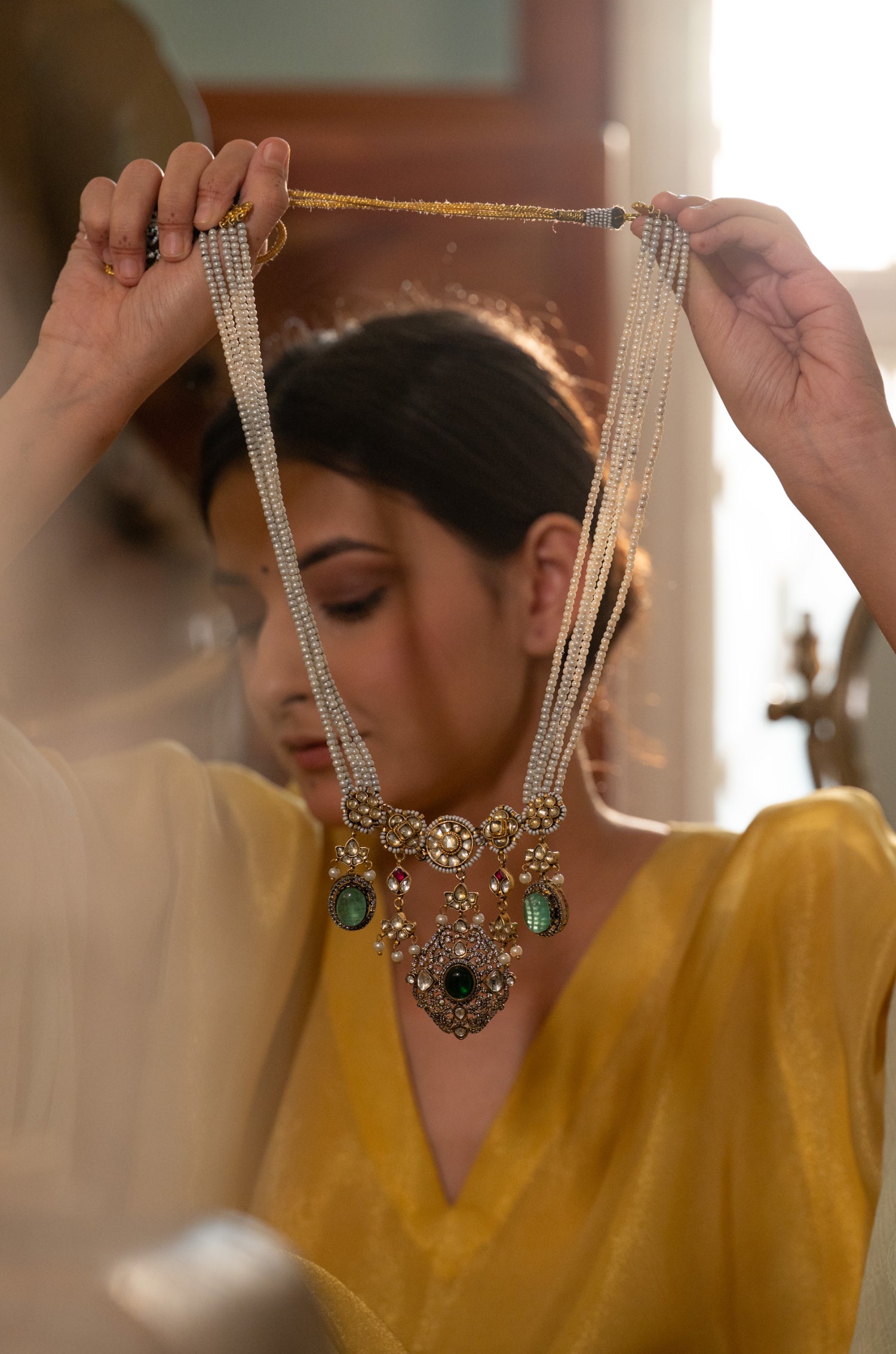Damak Kundan And Polki Necklace