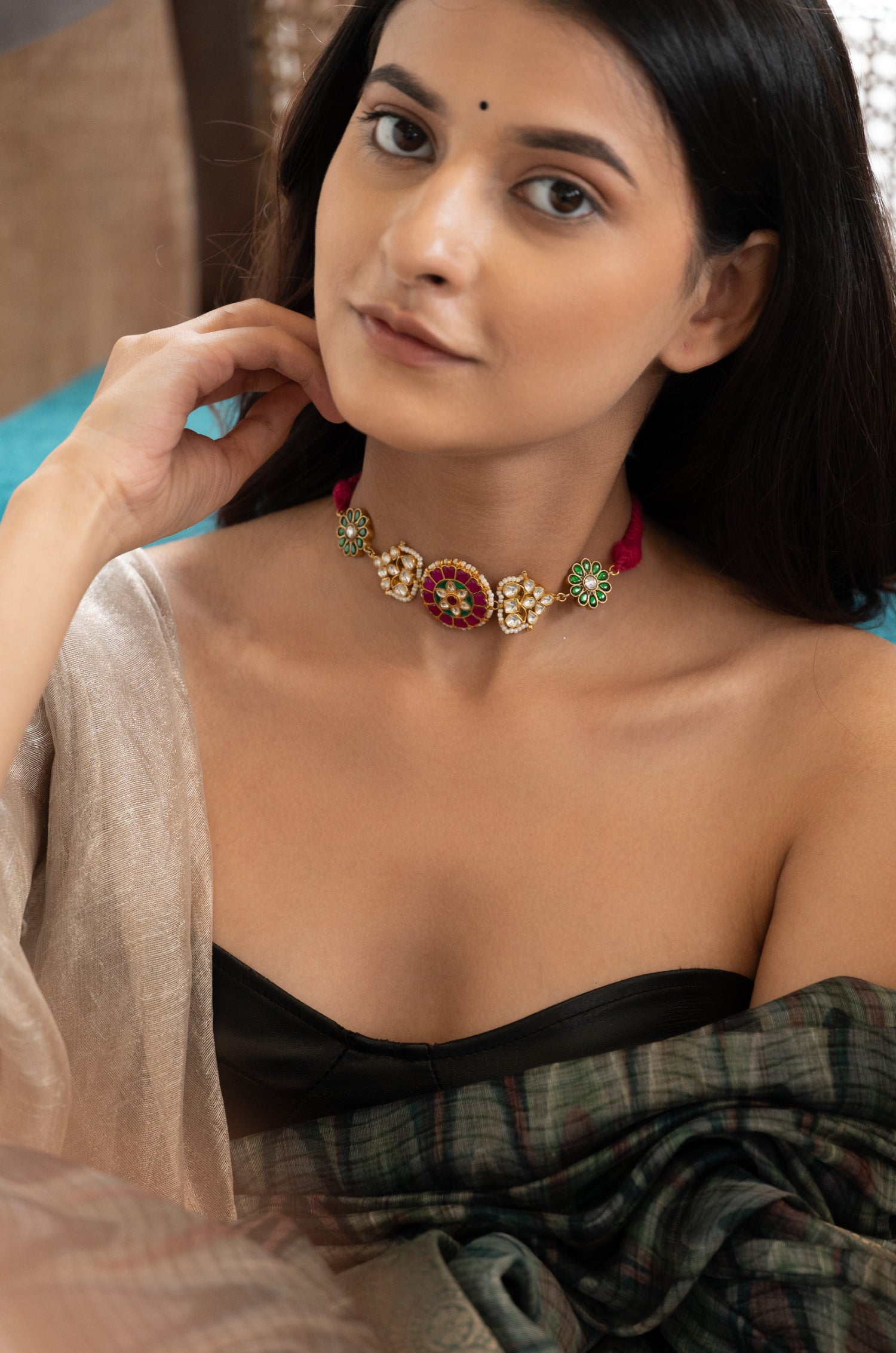 Kavisha Pink Kundan Necklace