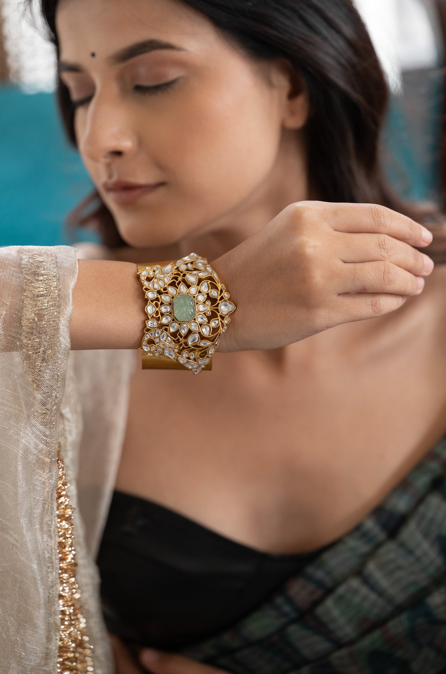 Aabha Polki Cuff Bracelet