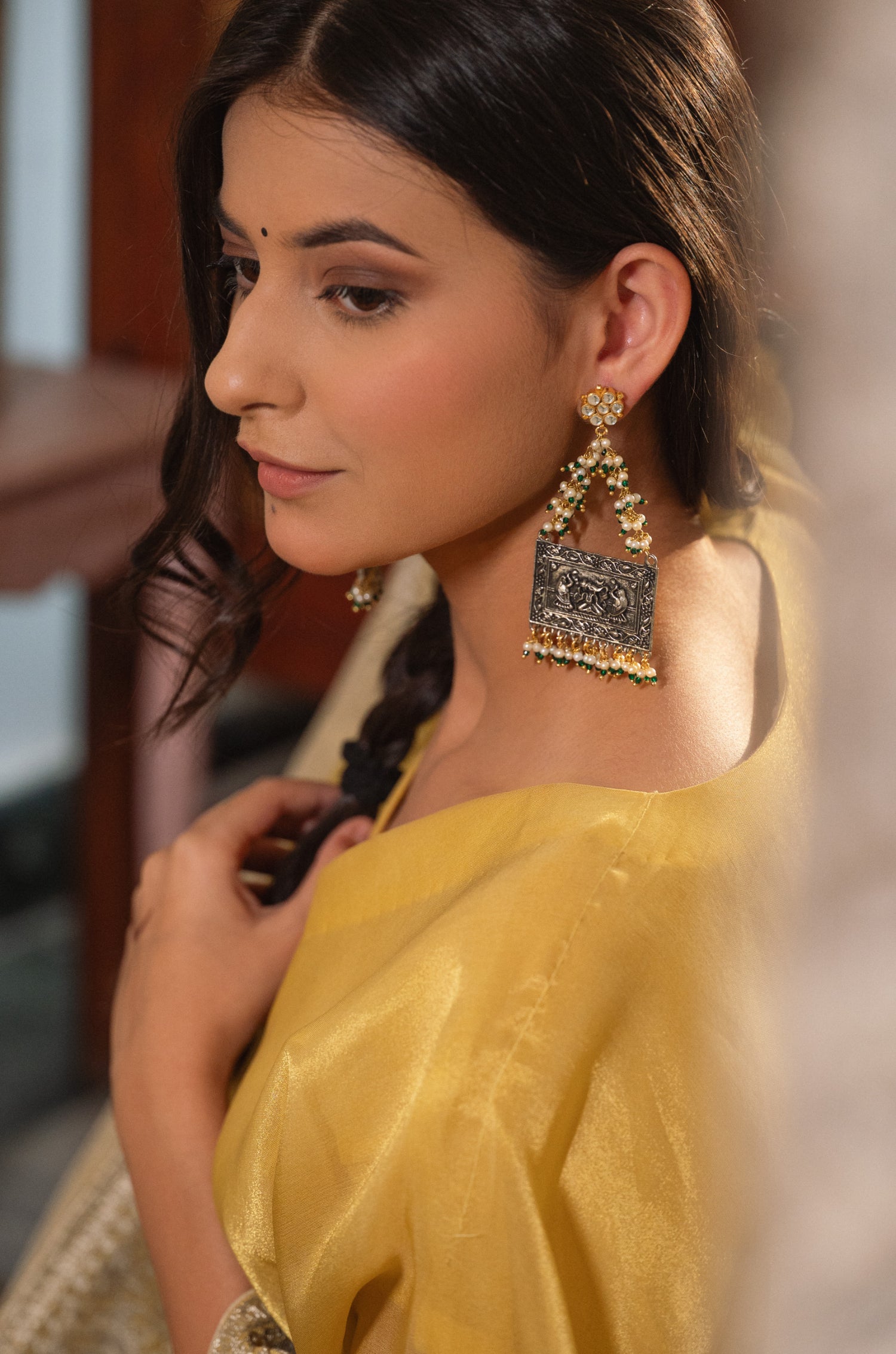 Vamika Kundan Antique Earrings