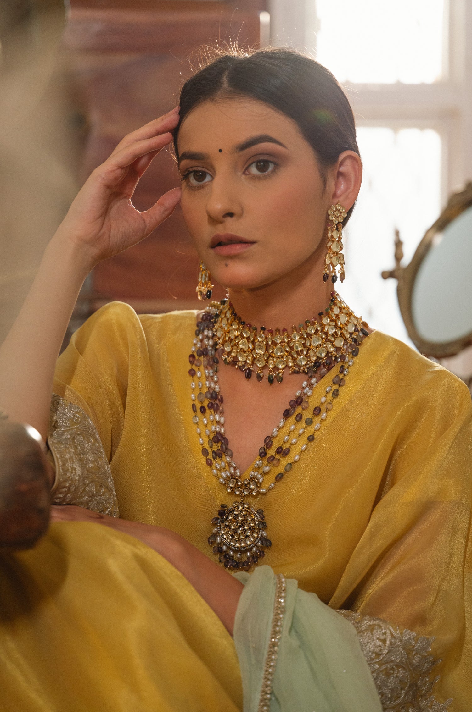 Sukhan Kundan Purple Necklace