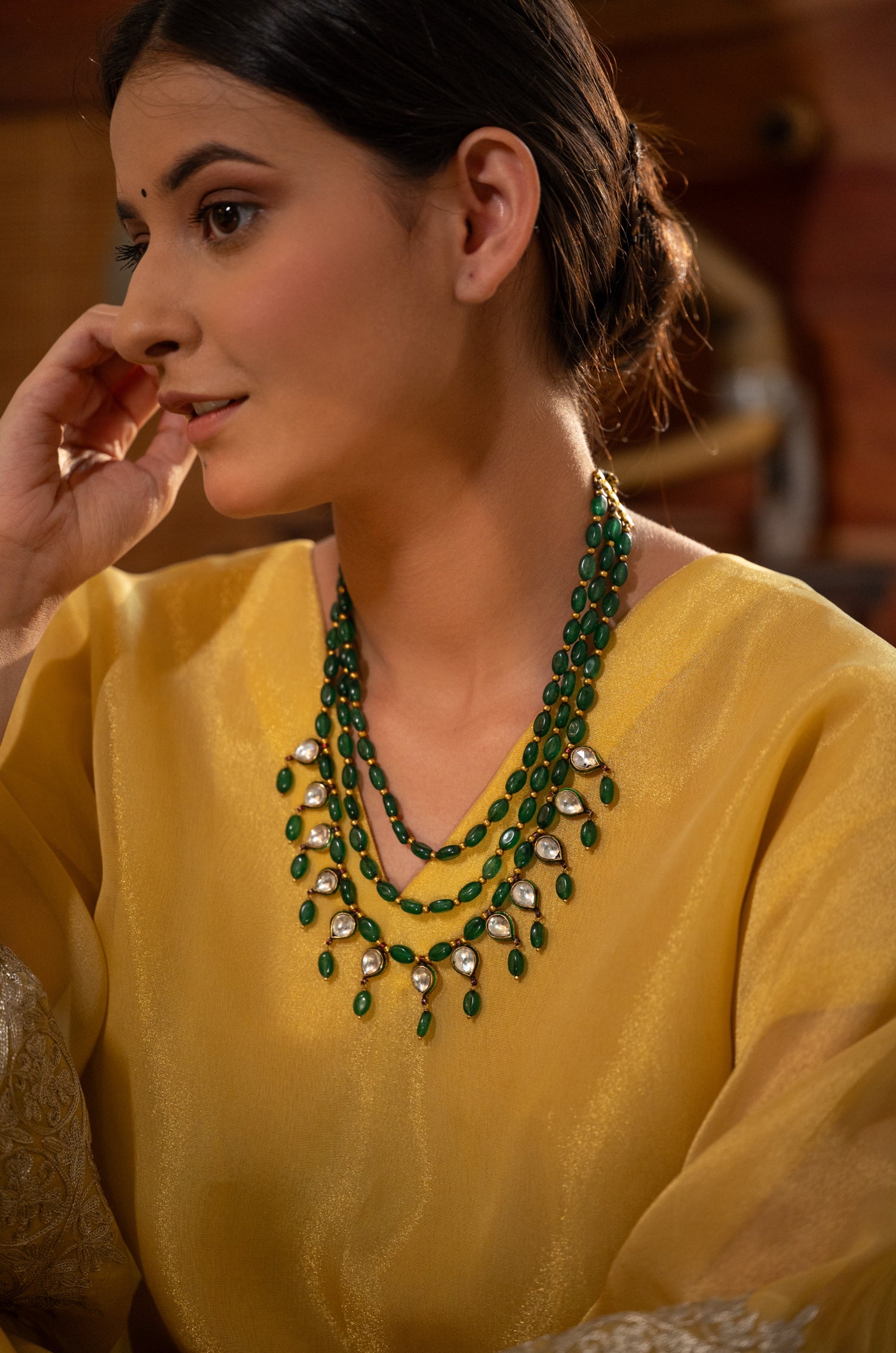 Divanshi Green Layered Necklace