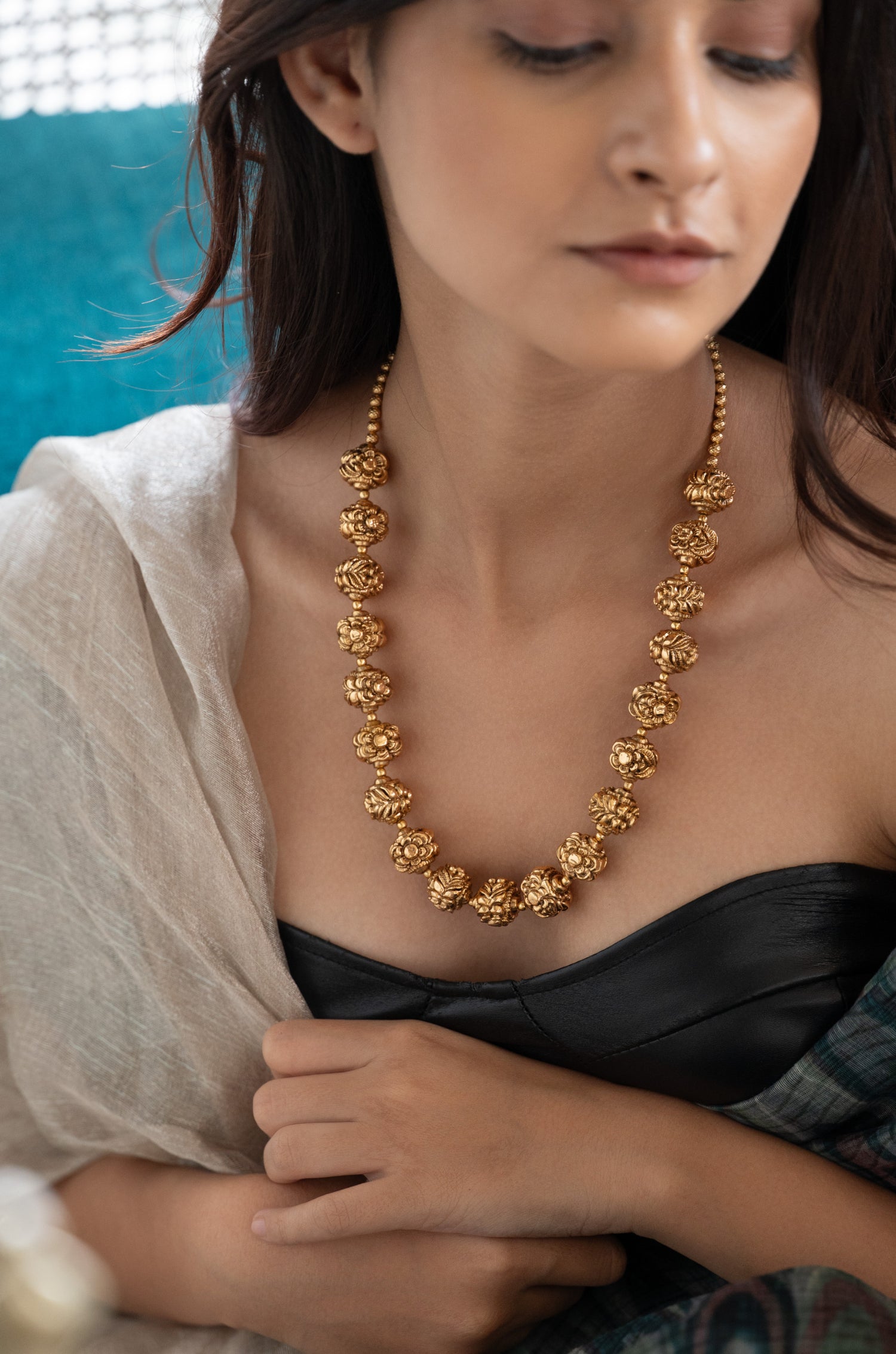 Aavya Temple Work Necklace Set