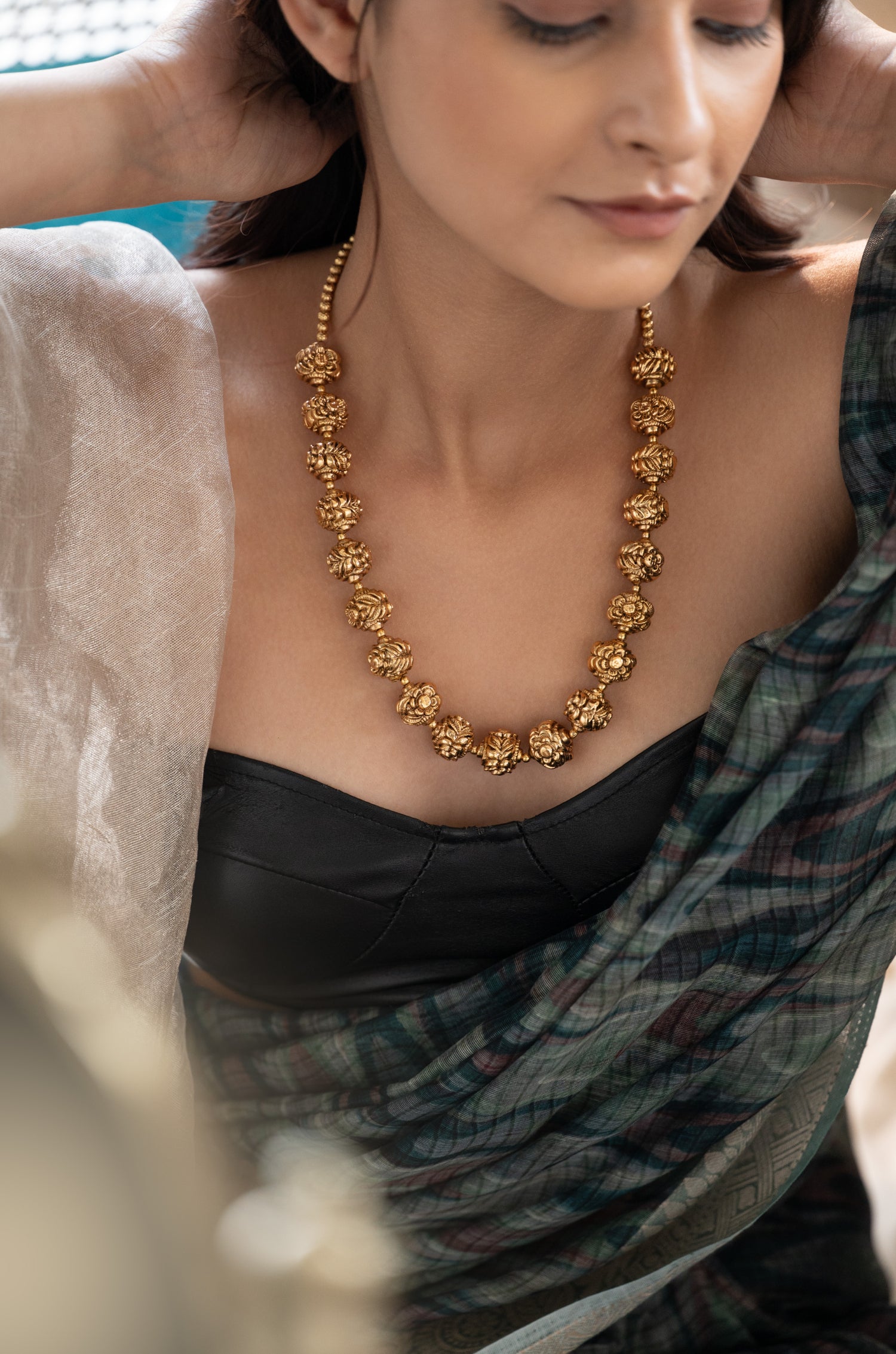 Aavya Temple Work Necklace Set