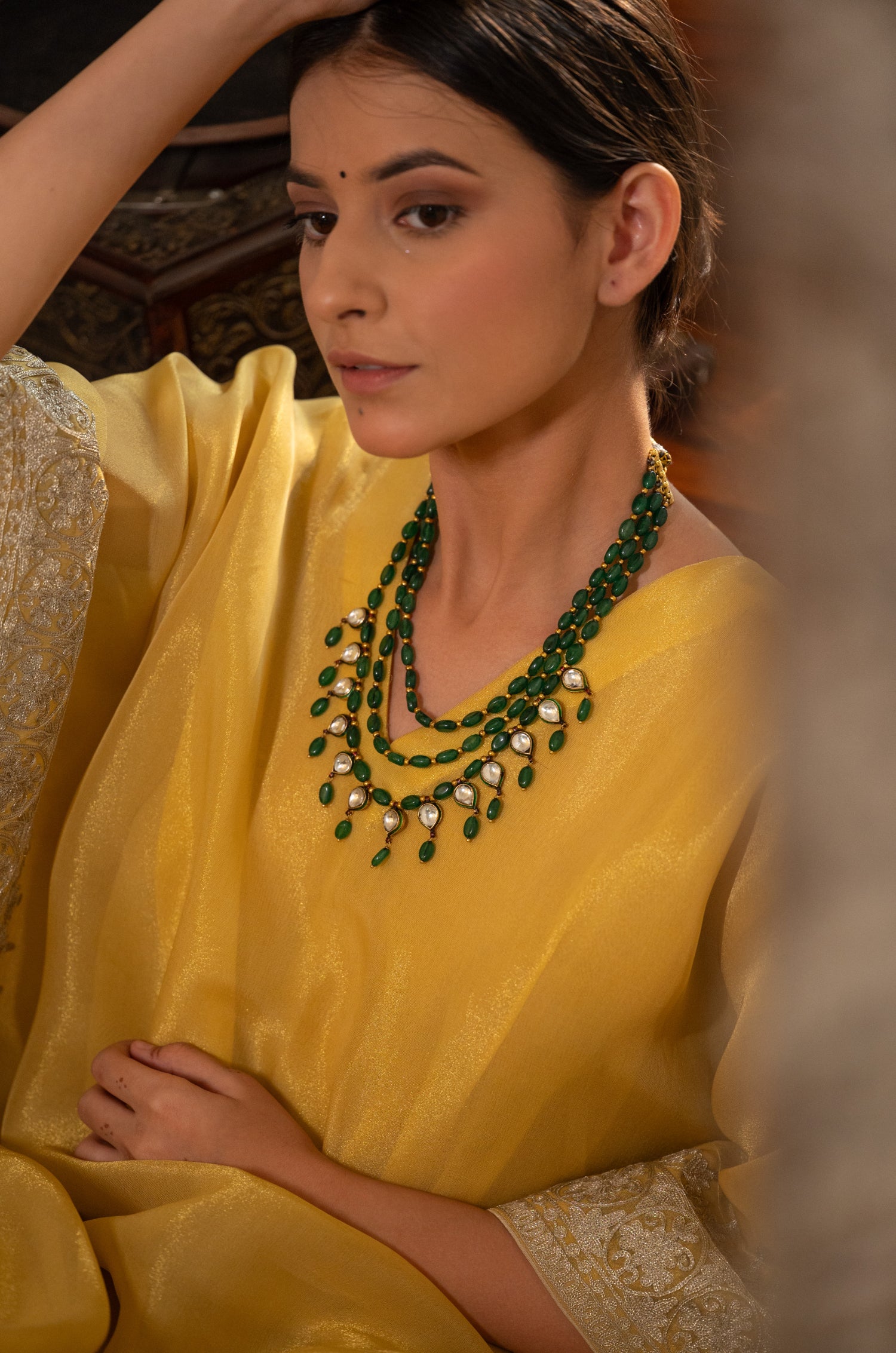 Divanshi Green Layered Necklace