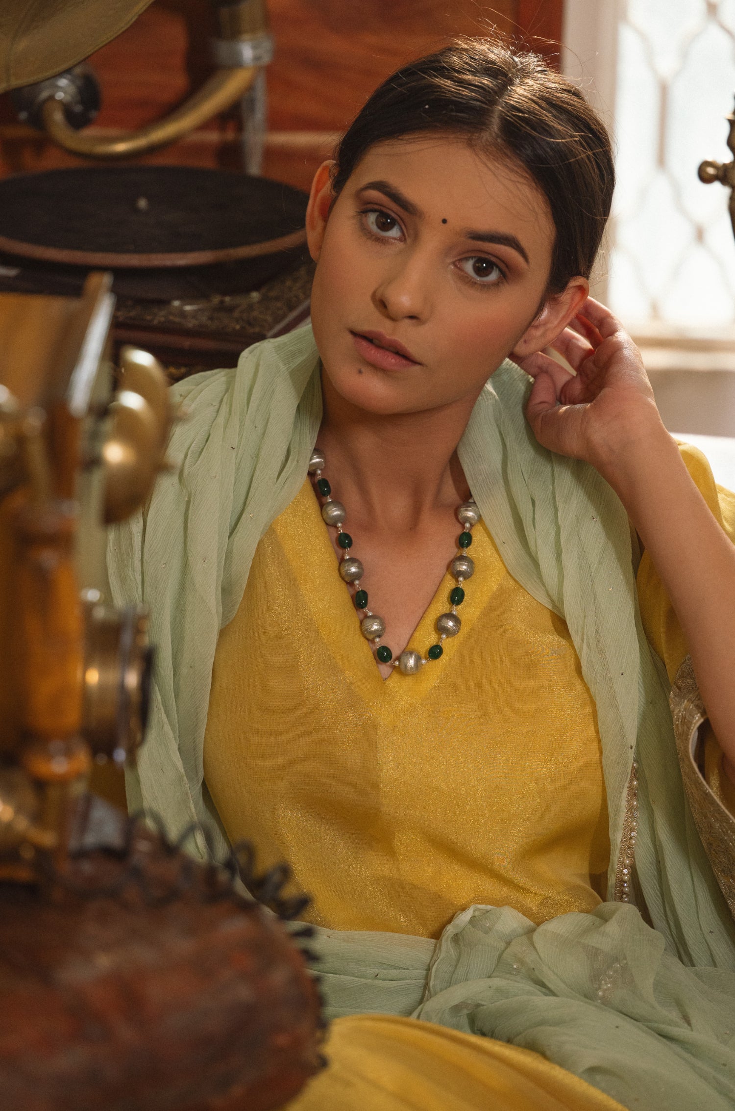 Ruba Green String Necklace