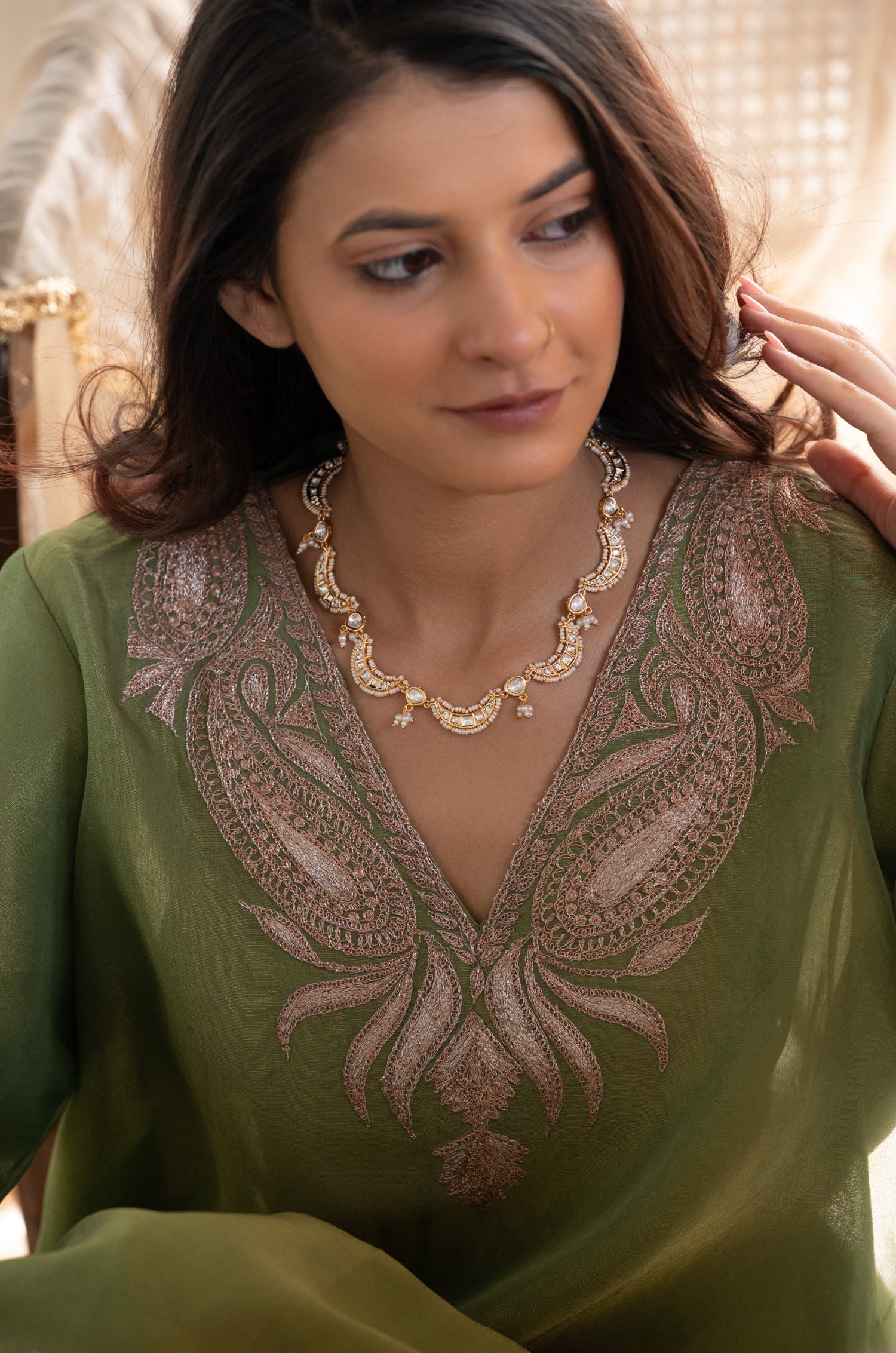Suhasini Pearl Kundan Necklace