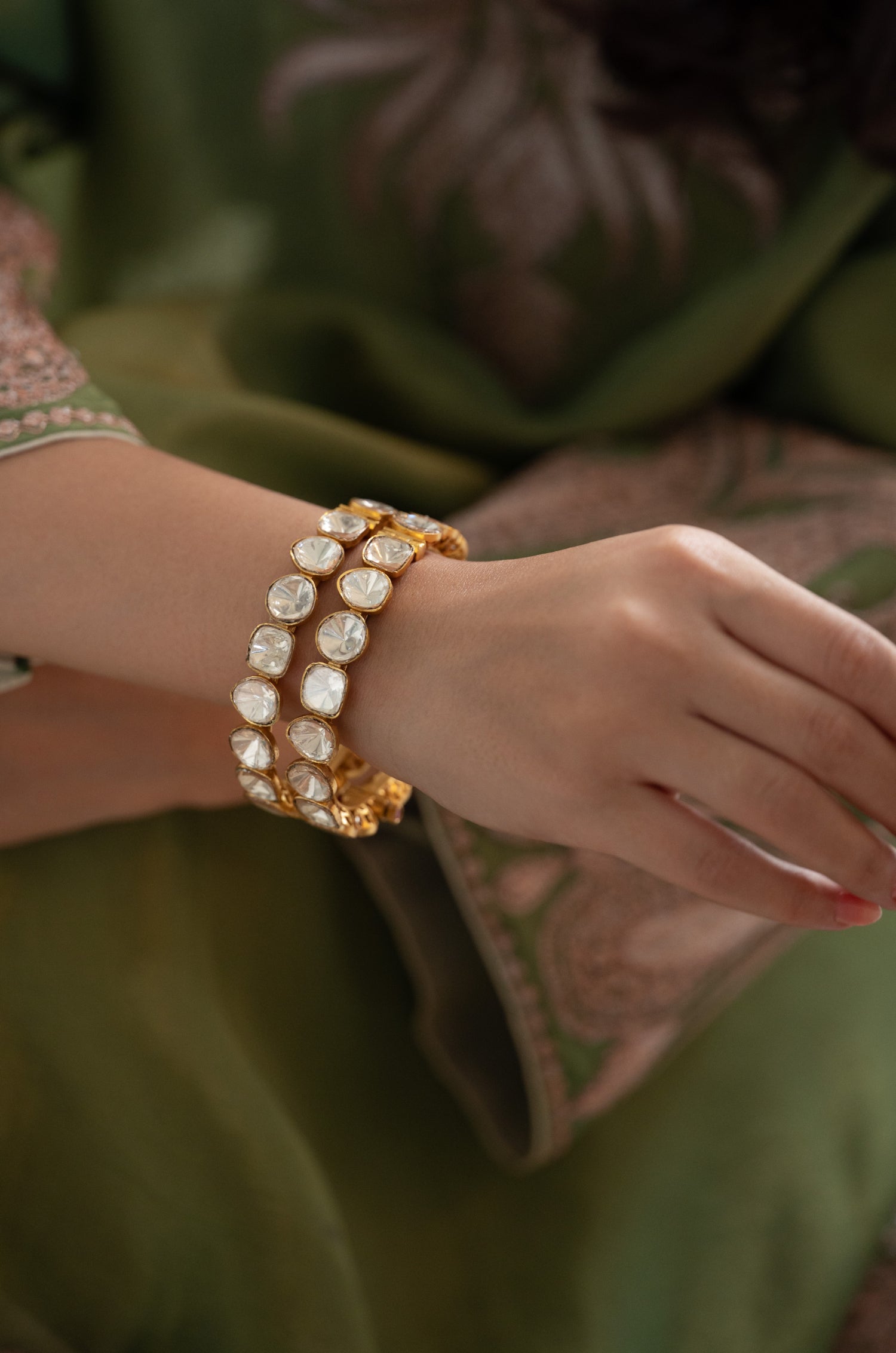 Sharini Polki Bangles - Set of 2