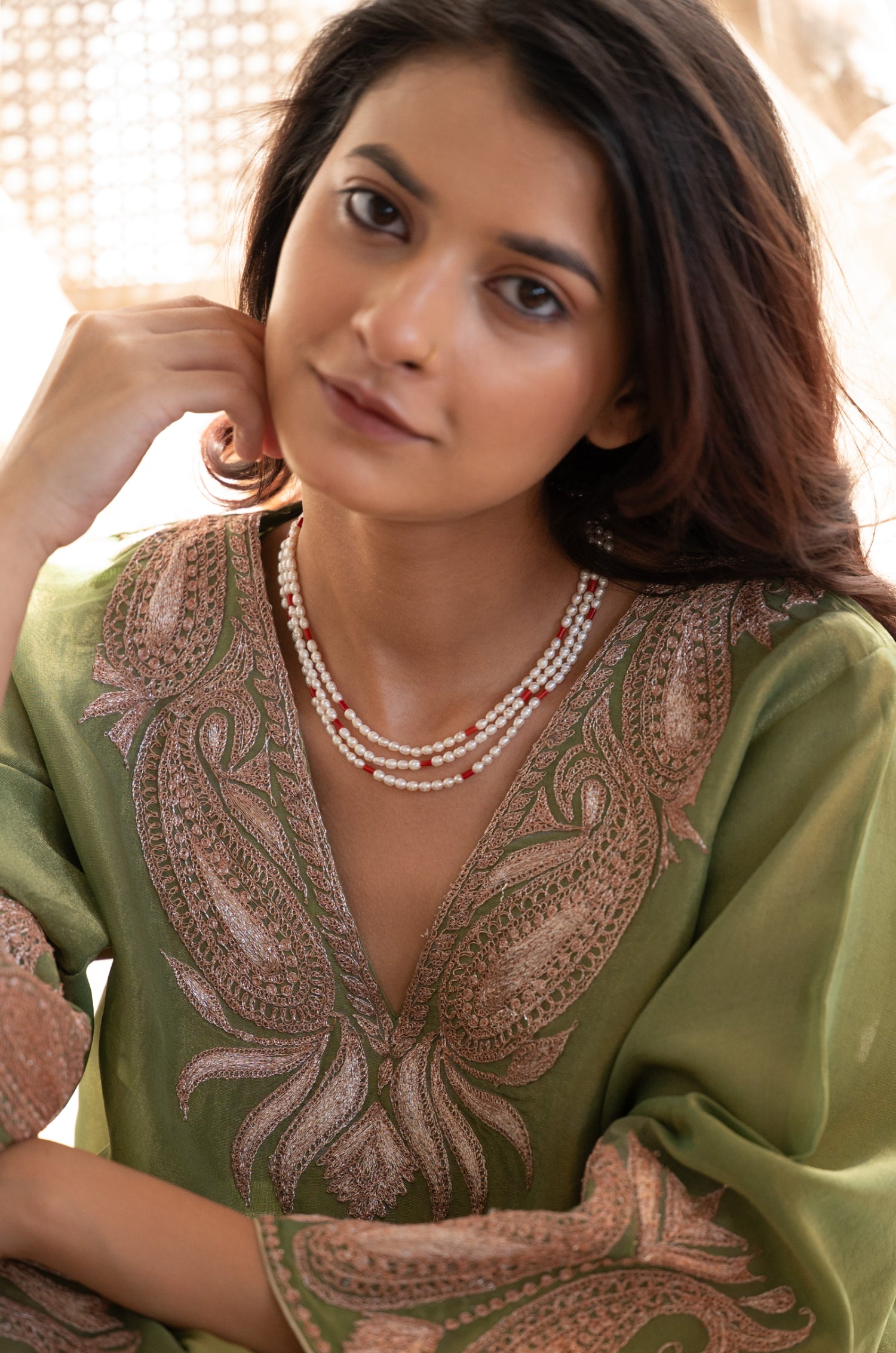 Saveri Rice Pearls Necklace