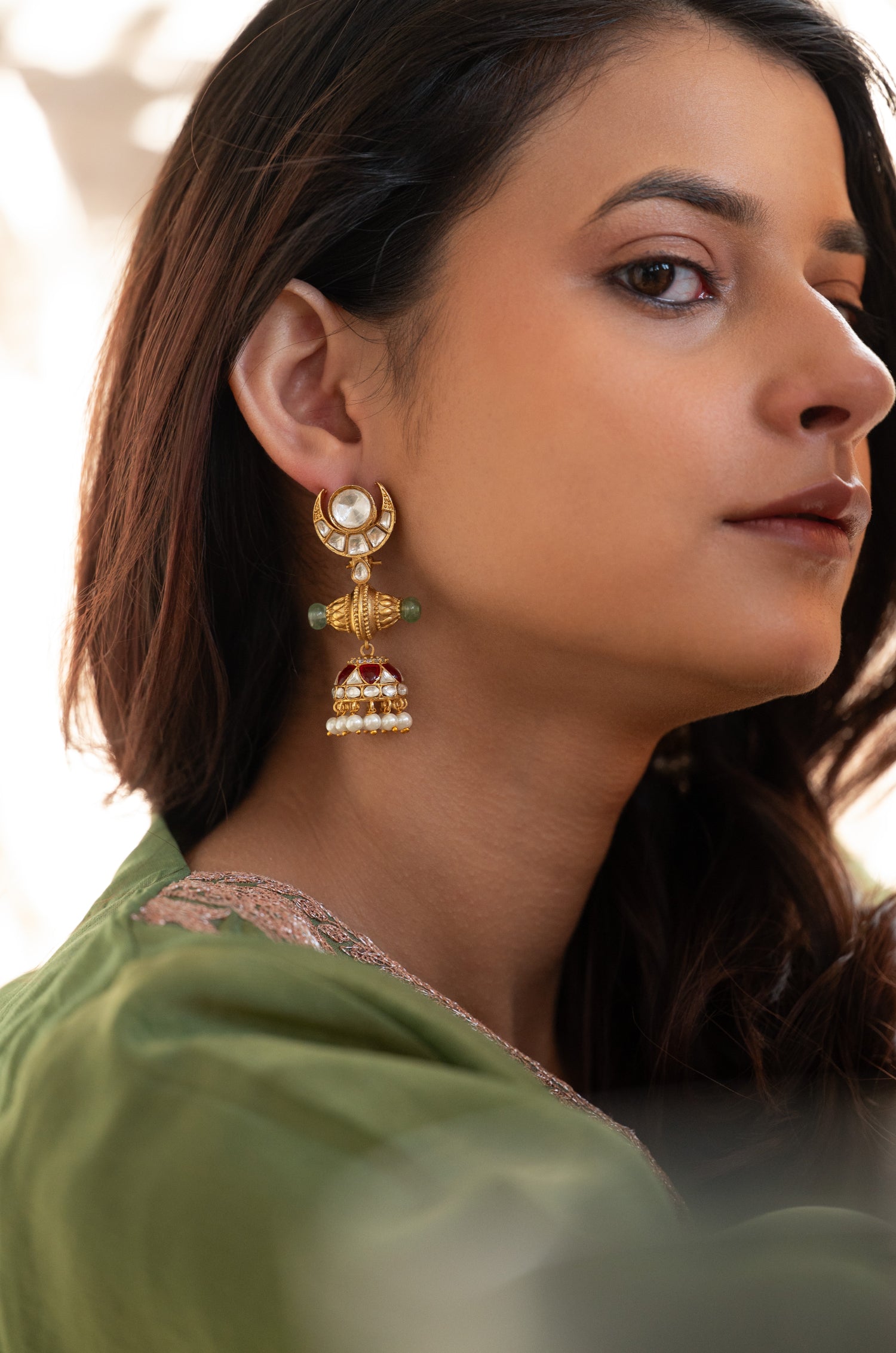 Sahira Kundan Jhumka Earrings