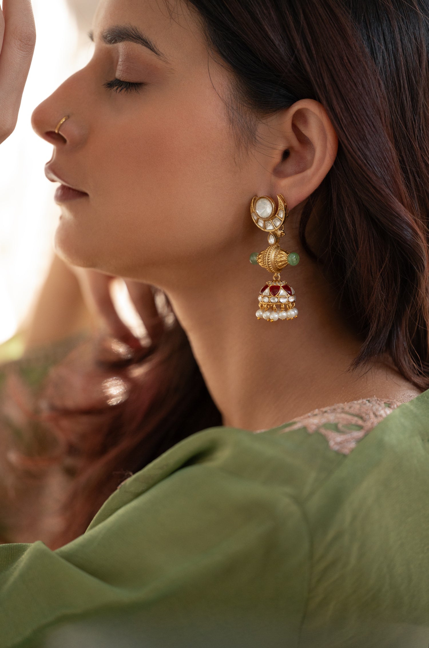 Sahira Kundan Jhumka Earrings