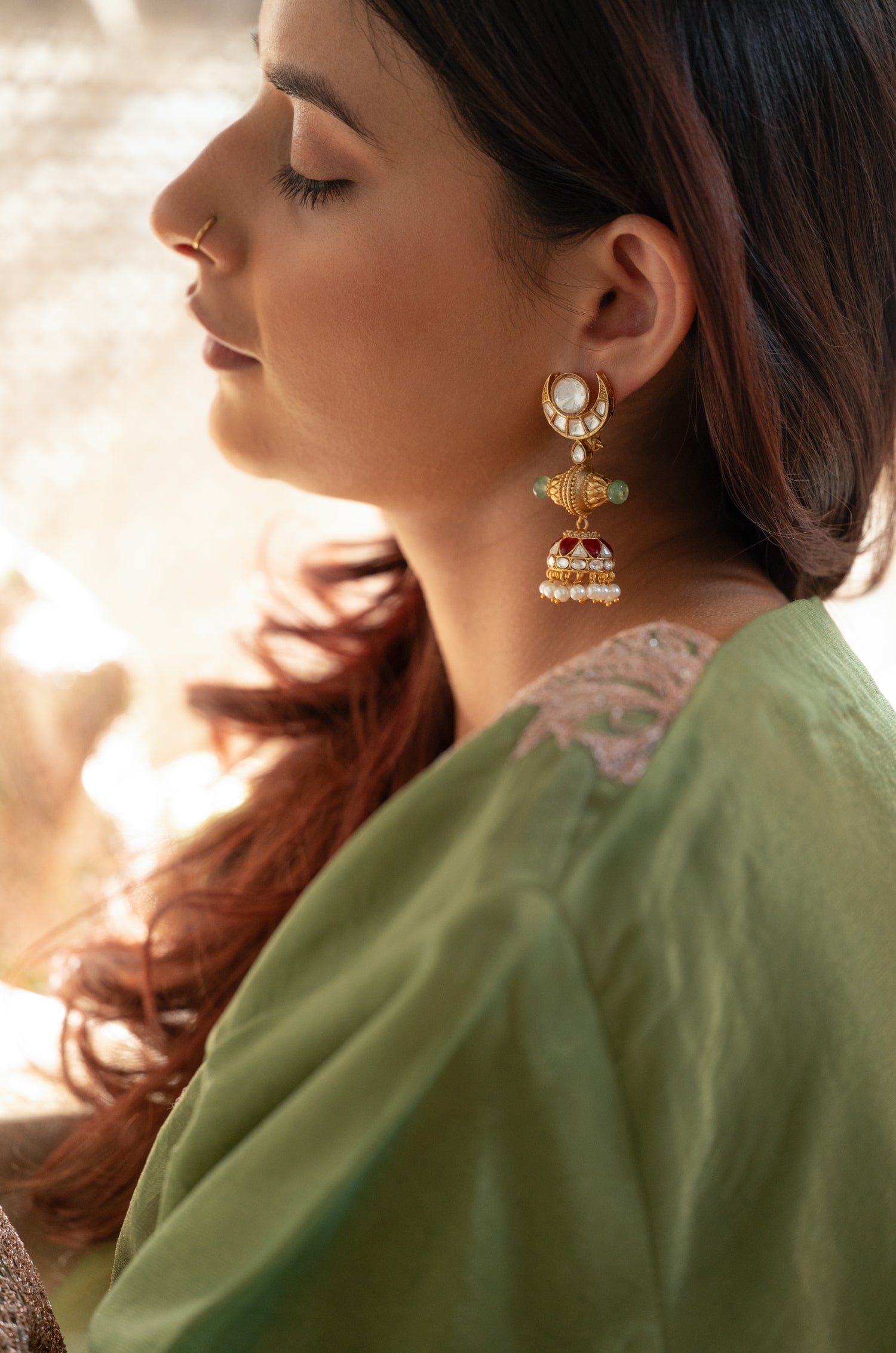 Sahira Kundan Jhumka Earrings