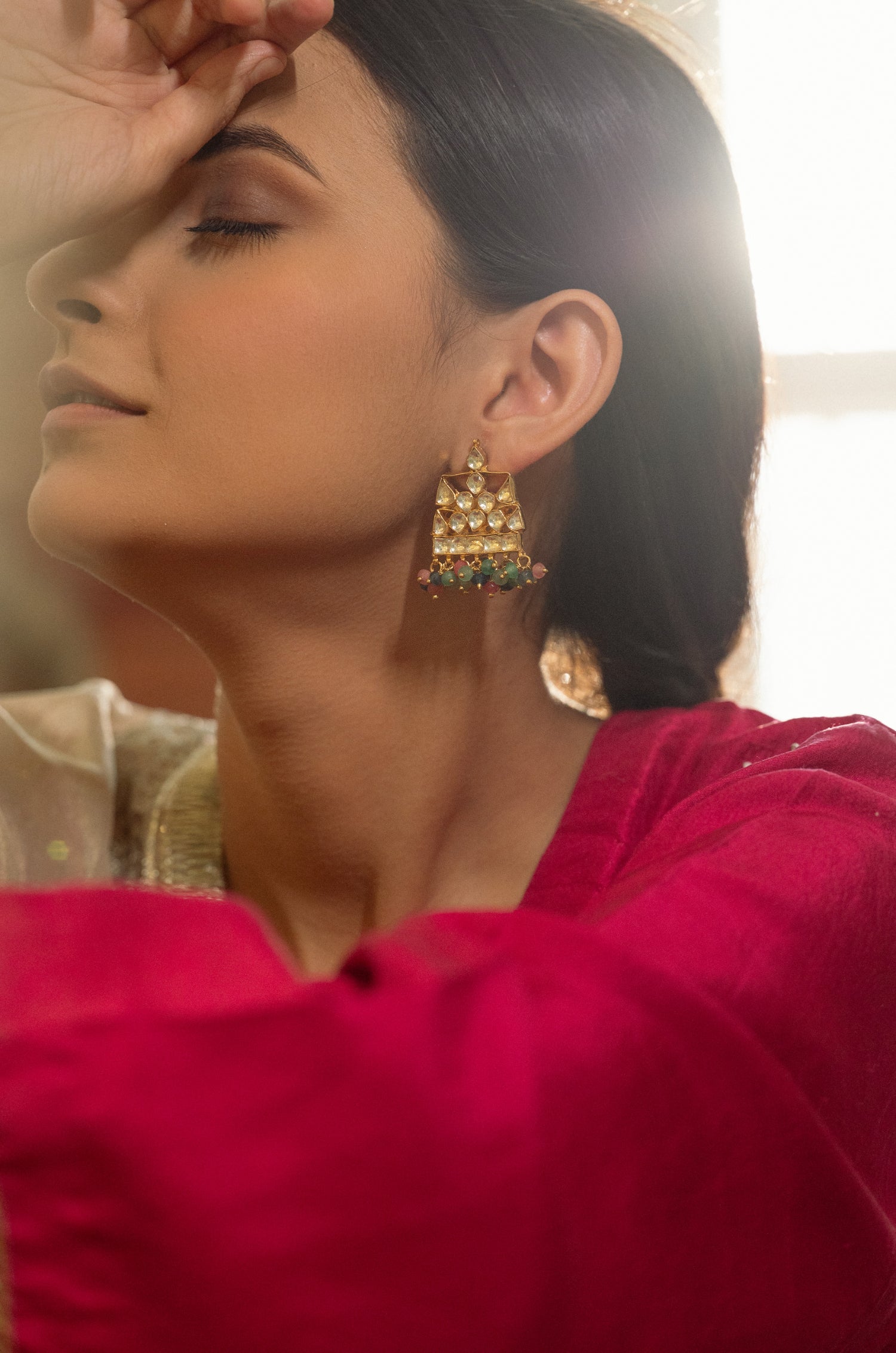 Naviya Kundan Multicolored Earrings
