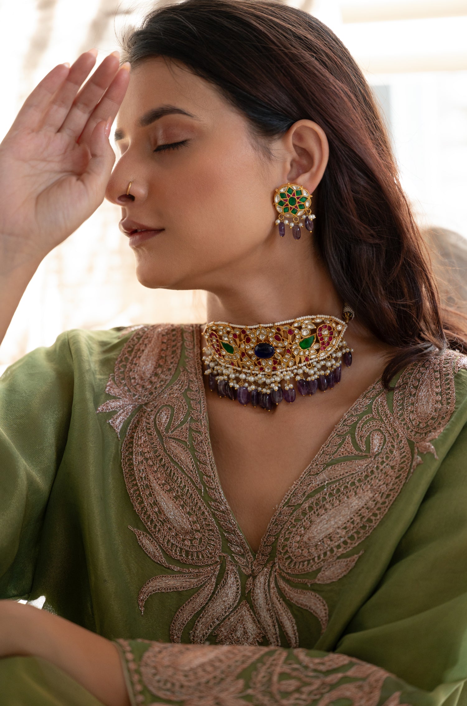 Kaira Multicolored Choker Necklace Set